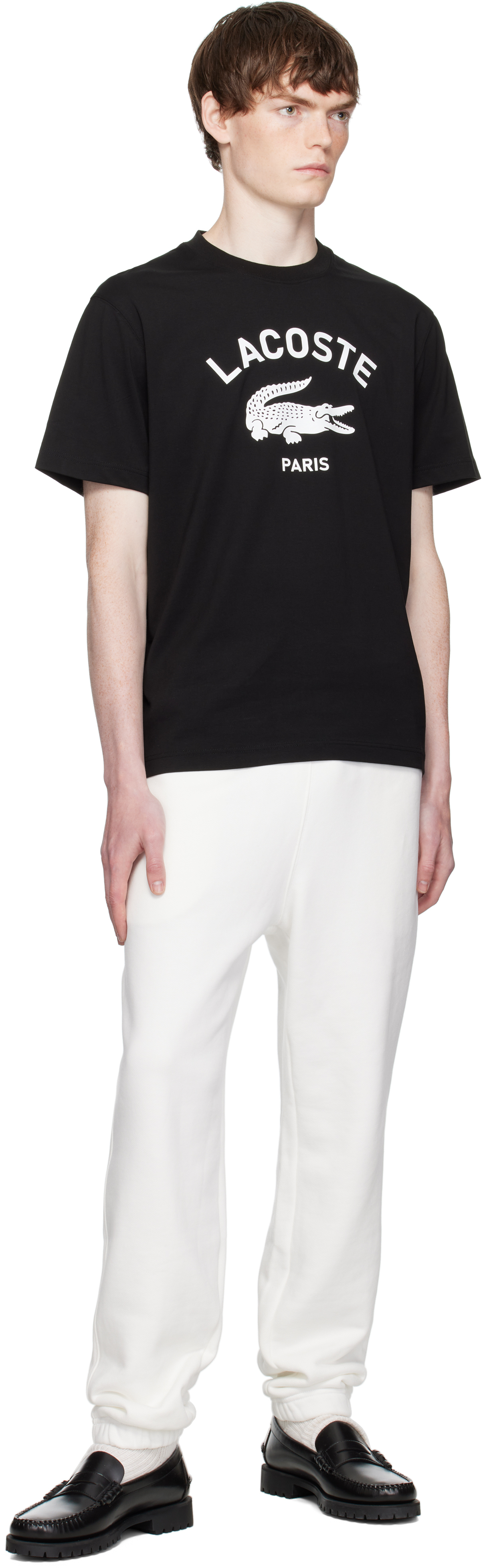 Lacoste White Fleece Sweatpants In White