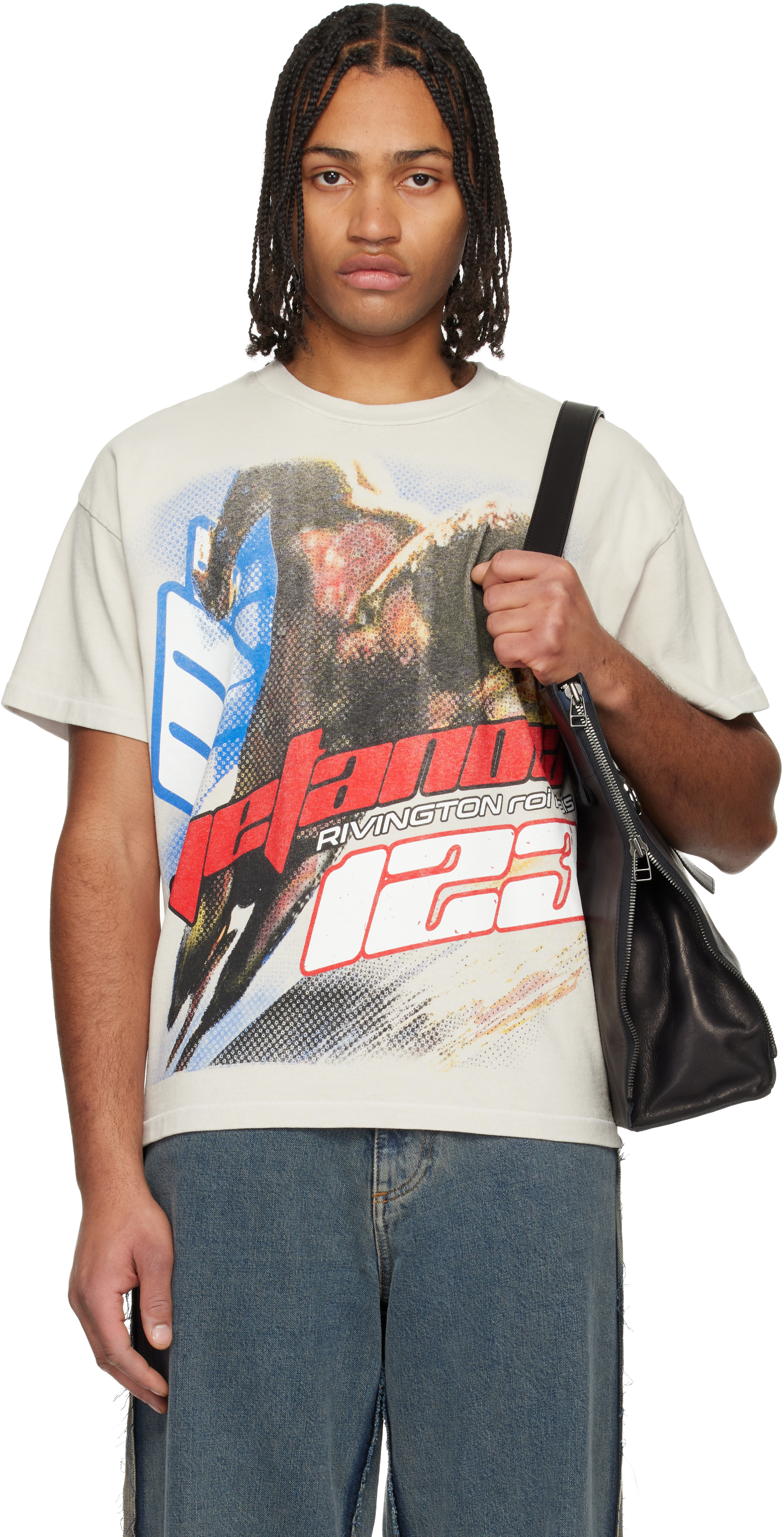 【正規品】RIVINGTON roi Rebis Tシャツ　Lサイズ Off-White Meta-Man T-shirt by Rivington Roi Rebis on Sale