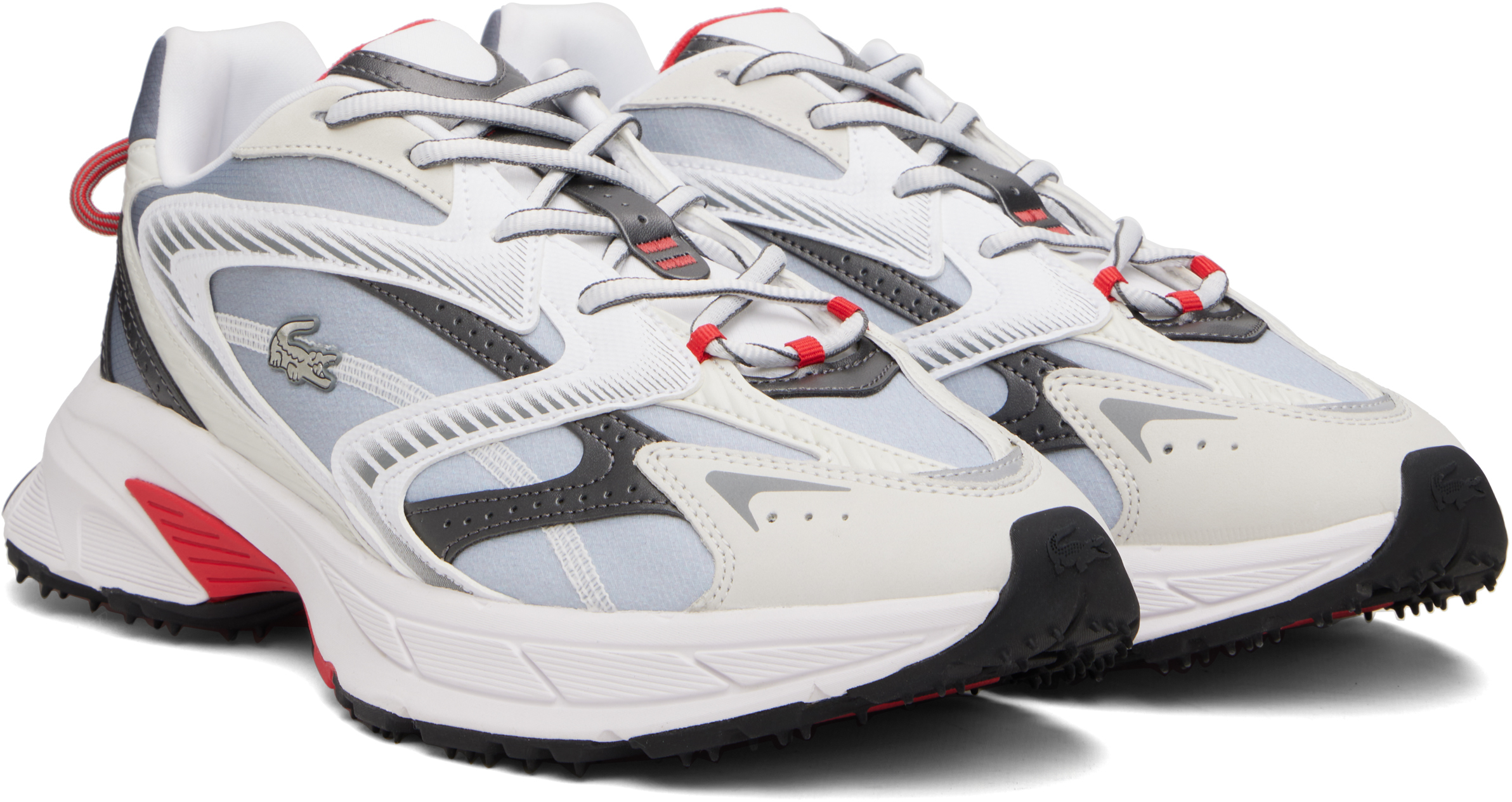 Lacoste White & Gray L003 Neo Shot Sneakers In Multi