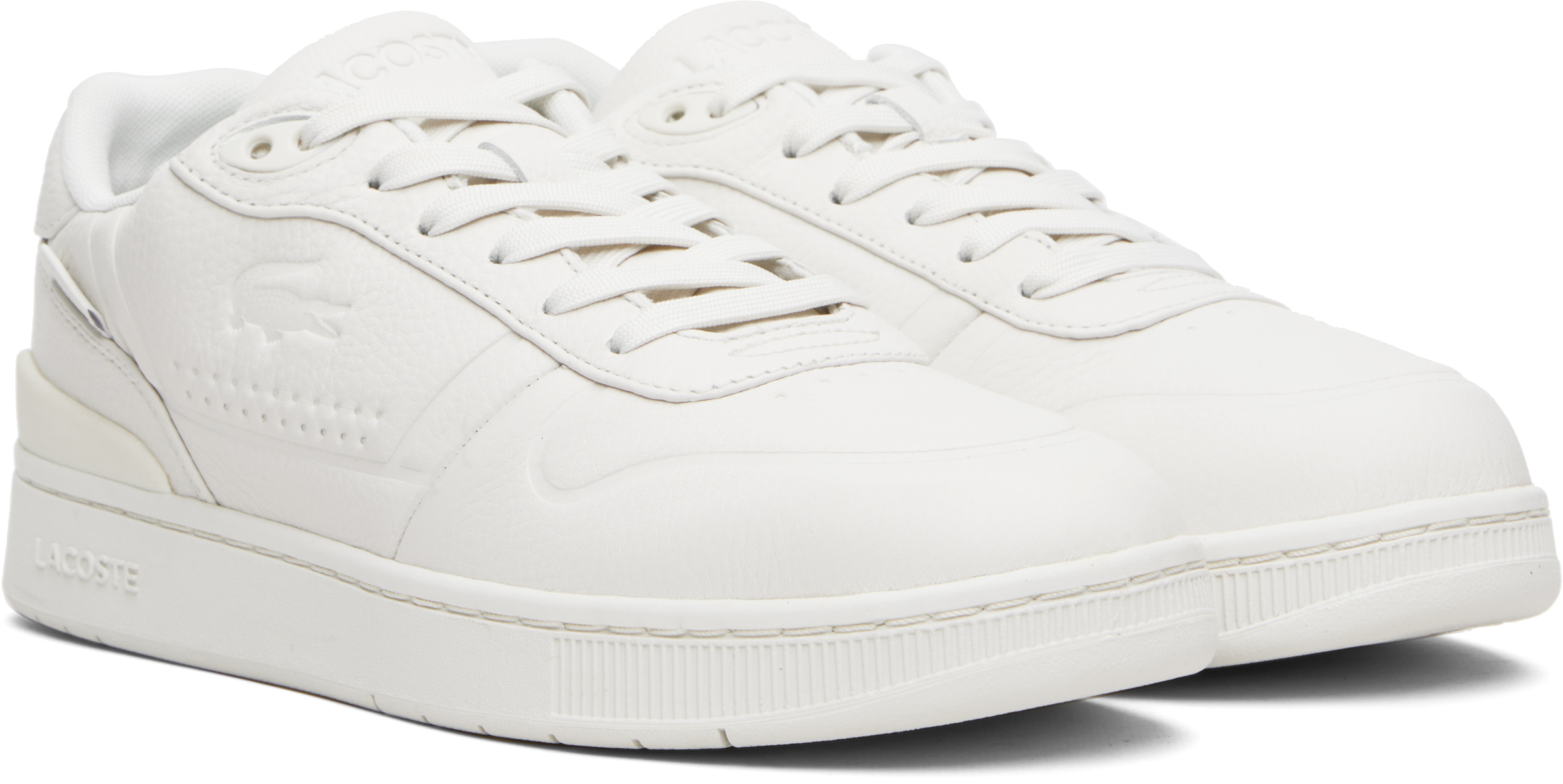 Lacoste White T-clip Shield Sneakers In White