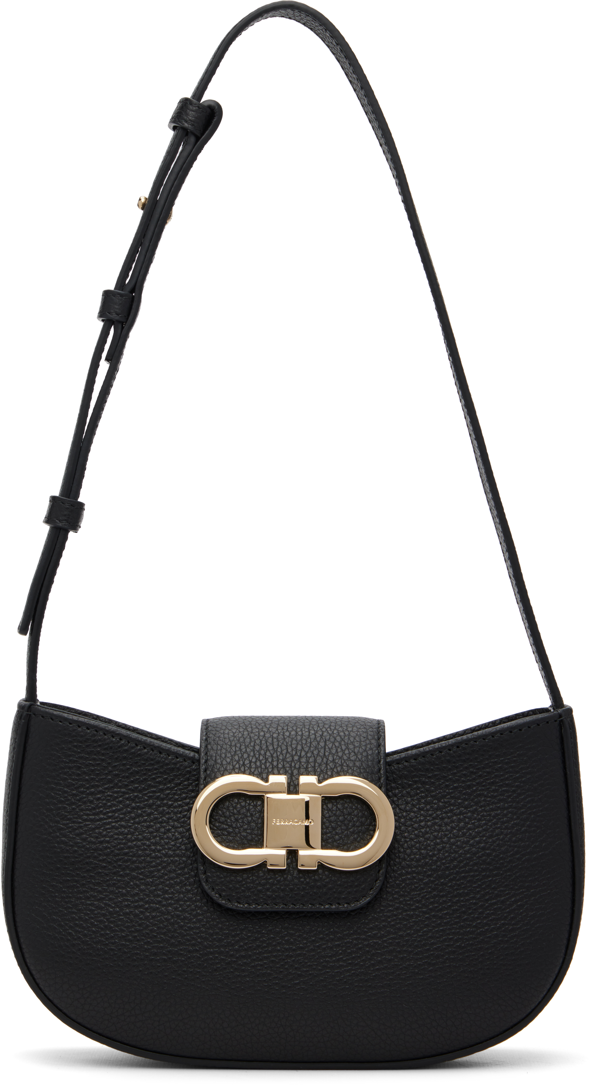 Black Double Gancini Mini Bag