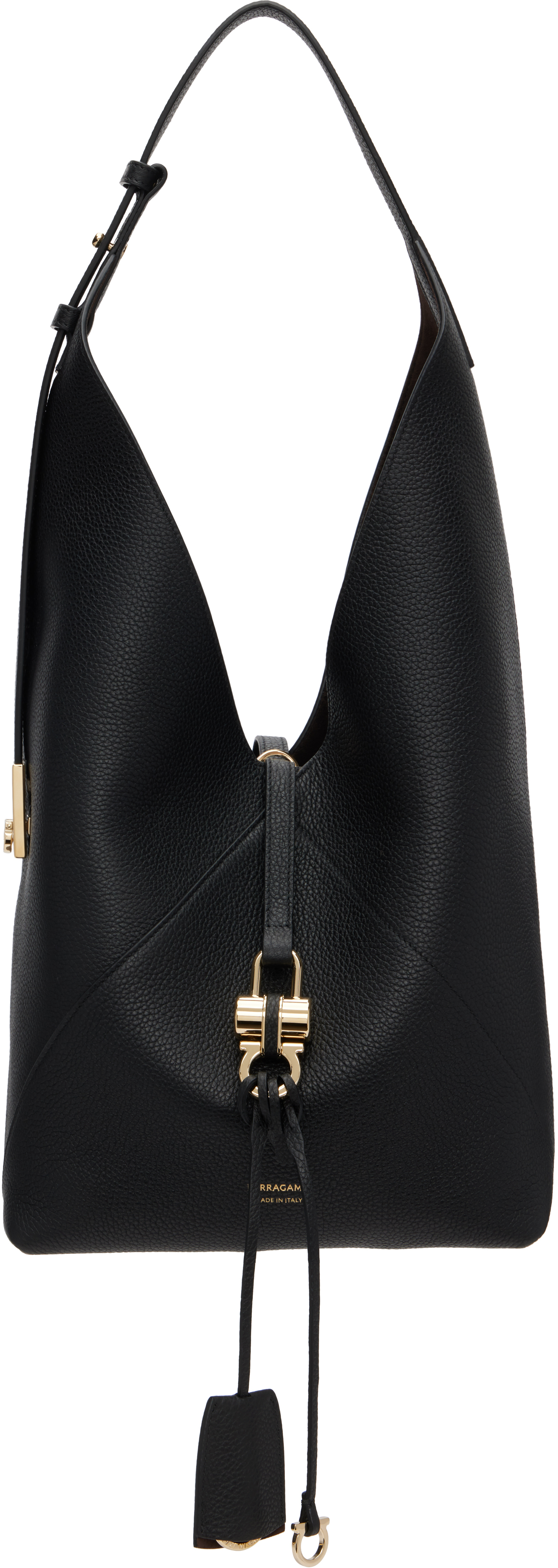 Black V-Shaped Tote