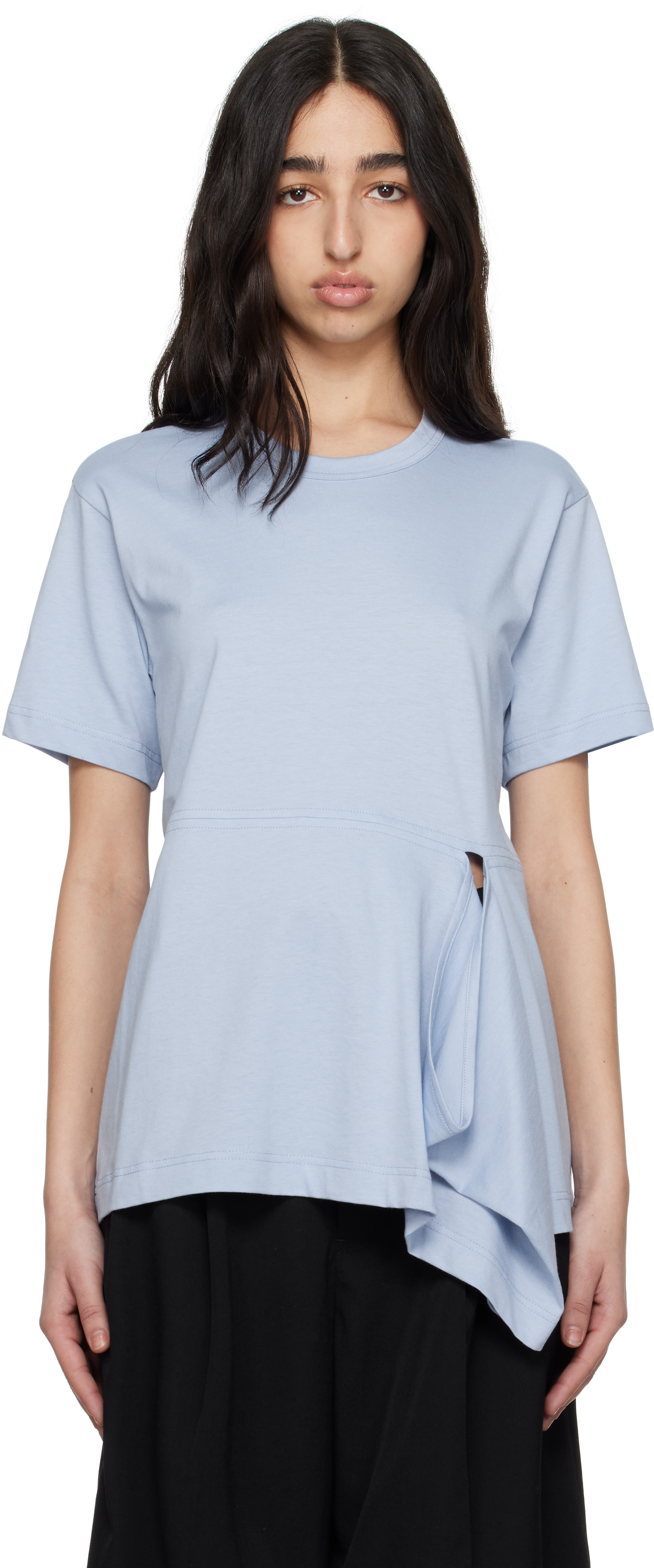 Comme des Garcons Shirt ブルー Open Loop Tシャツ Comme des Garçons Shirt: Blue Open Loop T-shirt | SSENSE