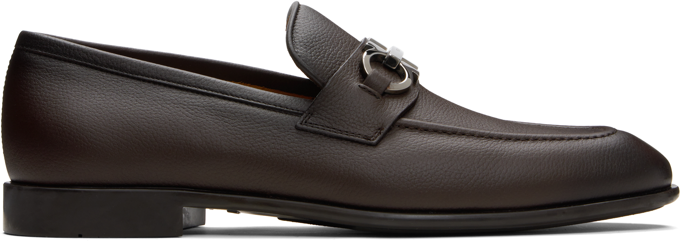 Brown Gancini Ornament Loafers