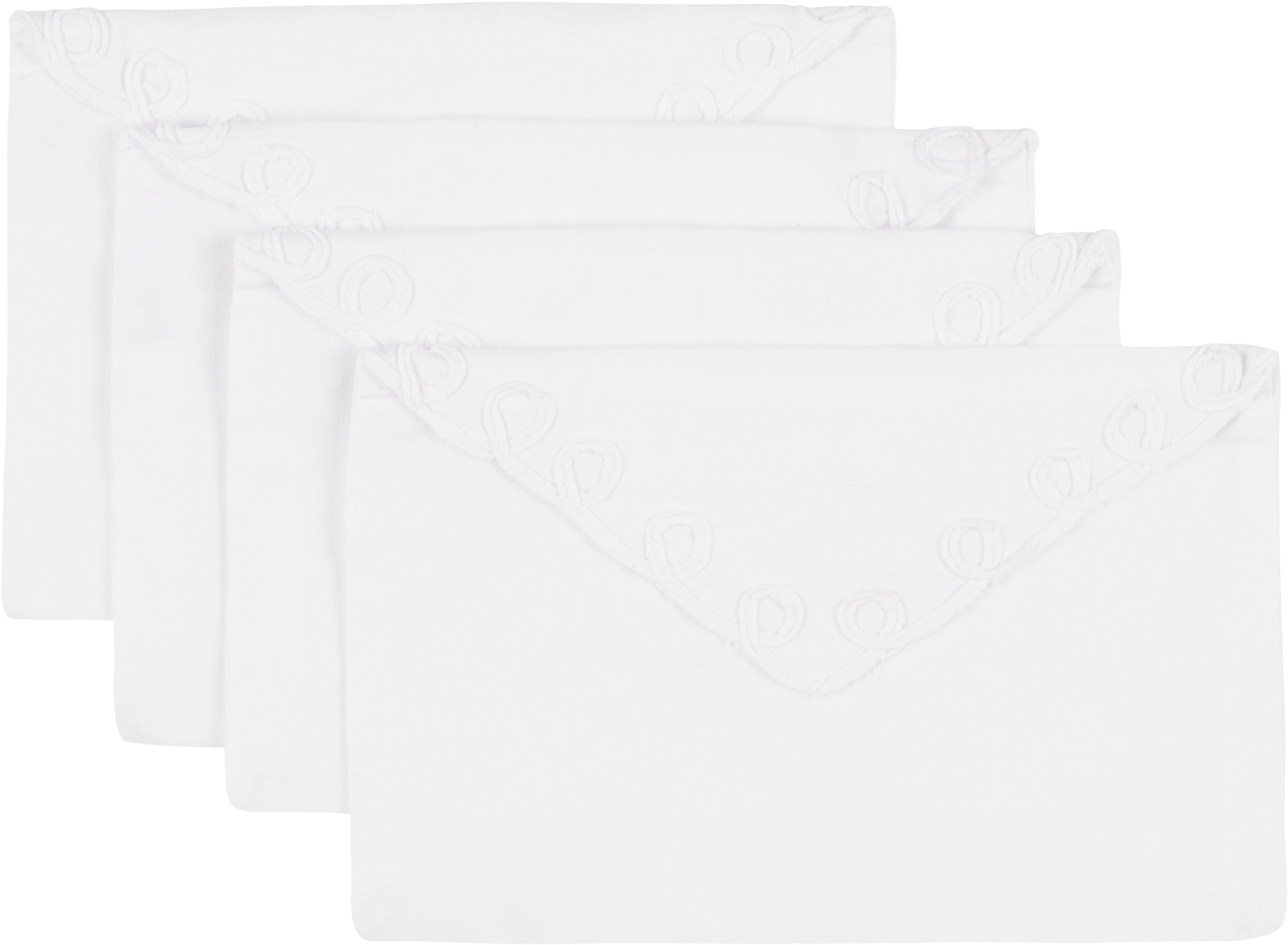 Gohar World Four-pack White Embroidered Lace Envelopes