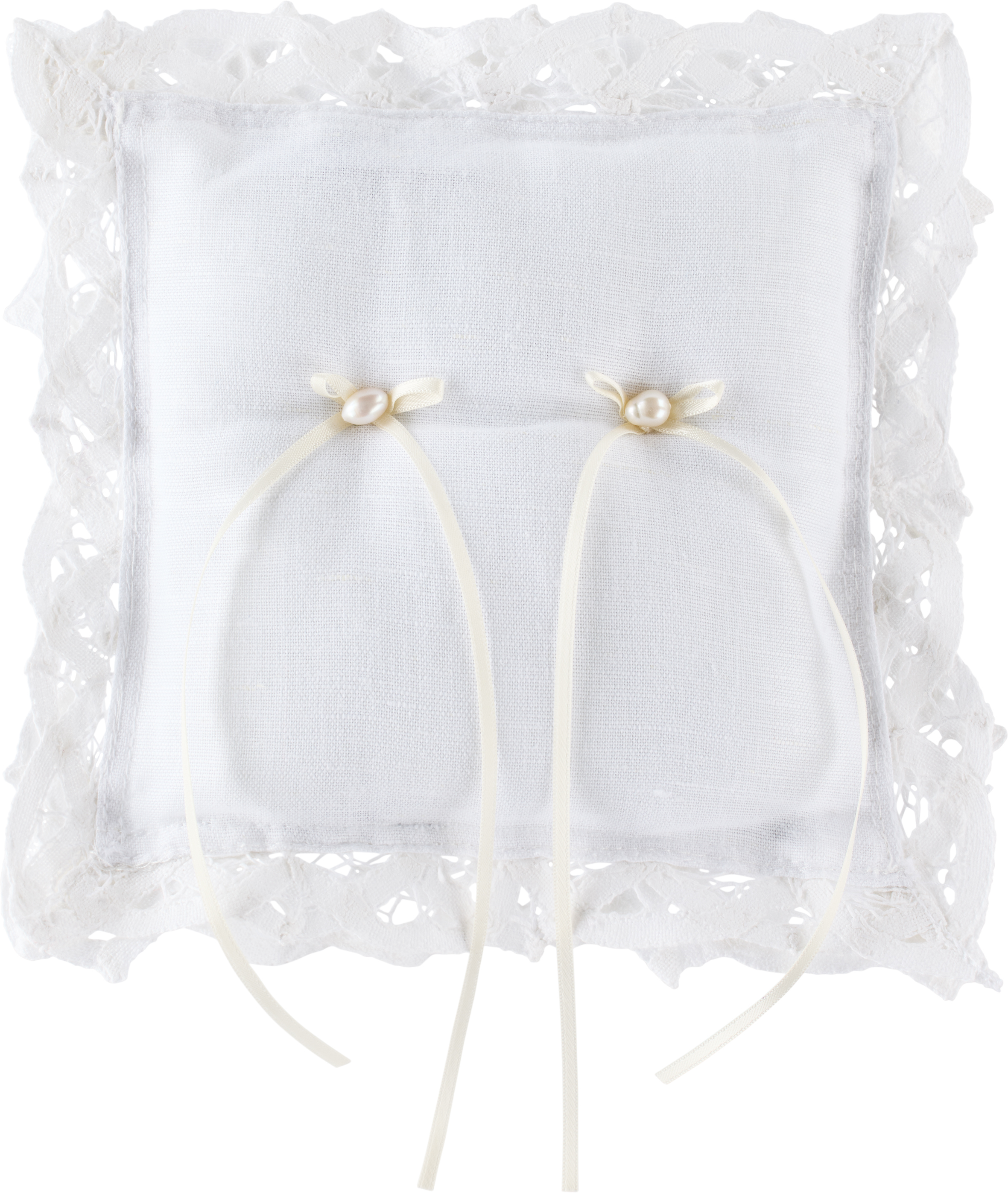 Gohar World White Battenburg Lace Ring Pillow