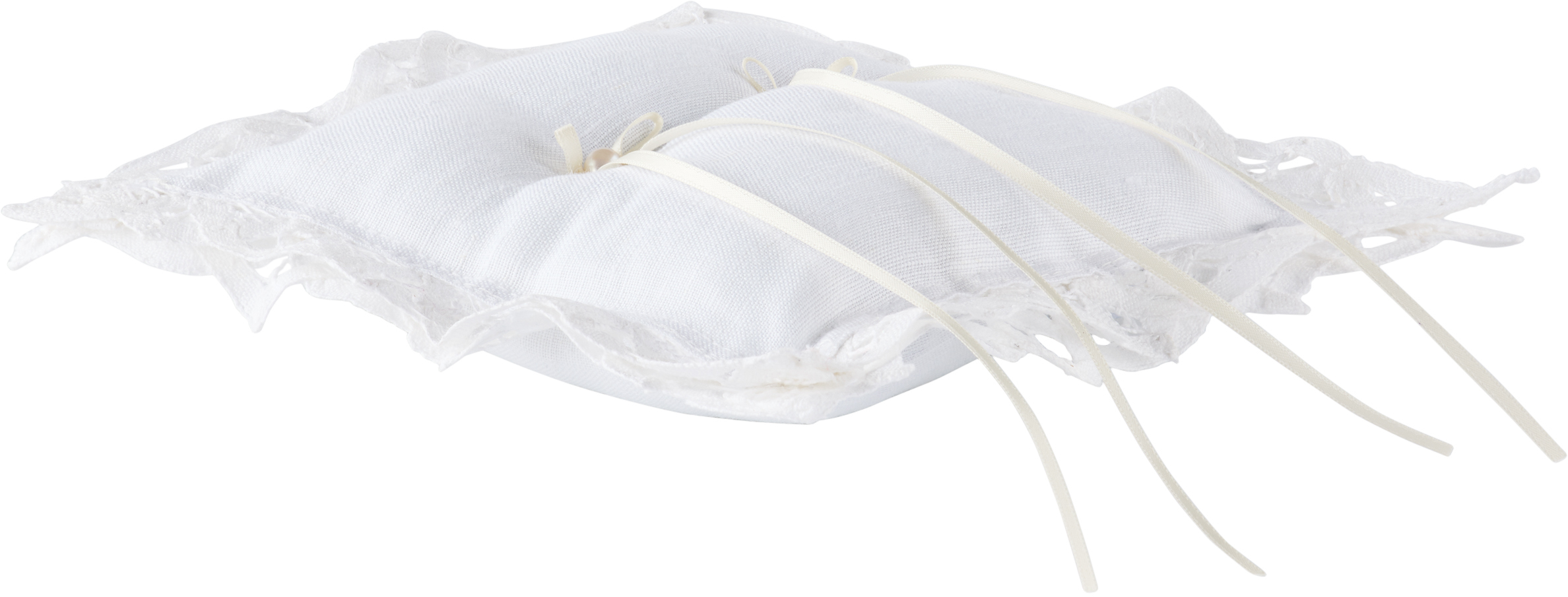 Gohar World White Battenburg Lace Ring Pillow