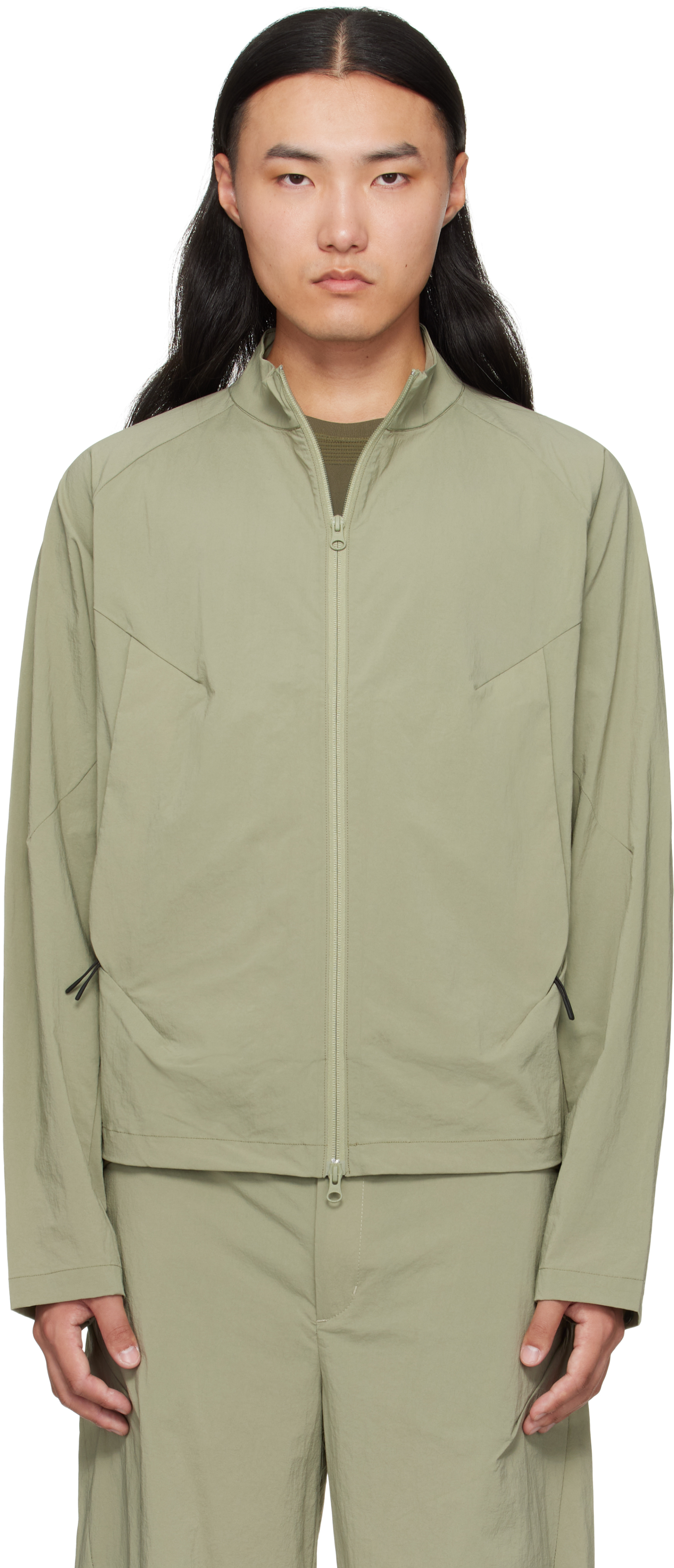 Green Softshell Slash Jacket by J EONGL I on Sale