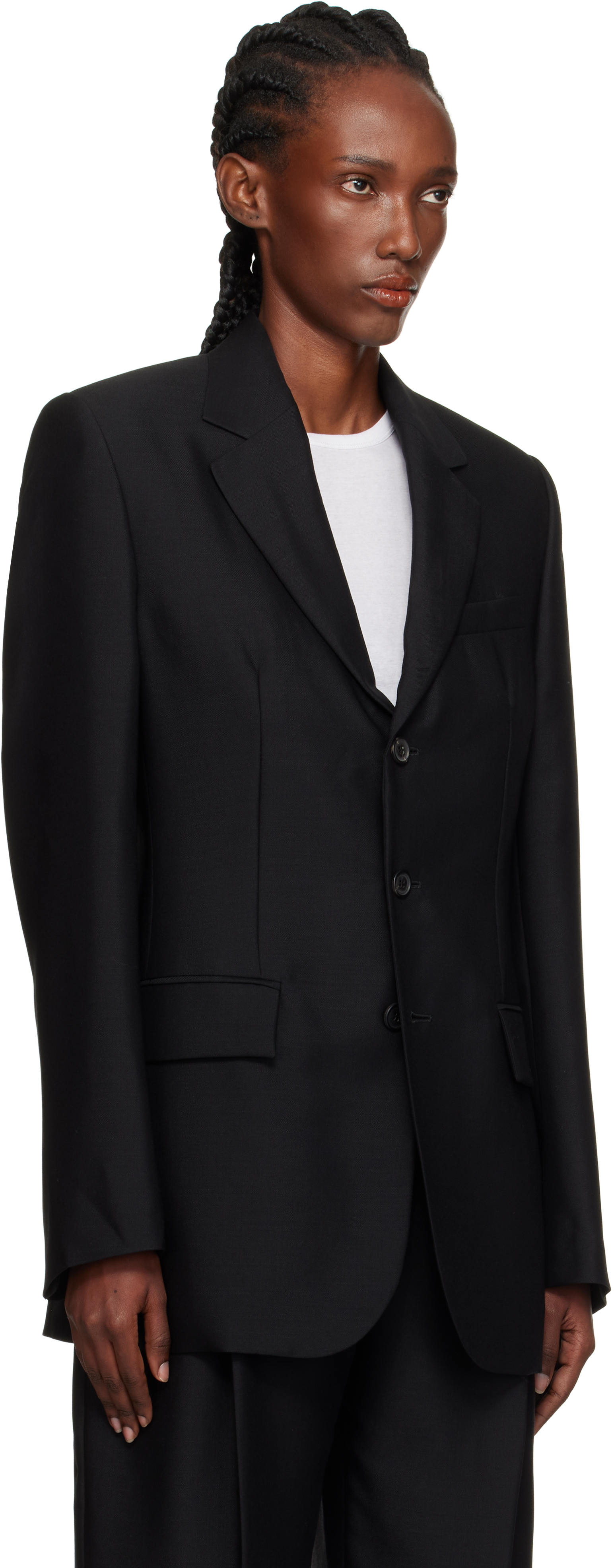 Wardrobe.nyc X Browns 50 Single-breasted Wool Blazer In Black