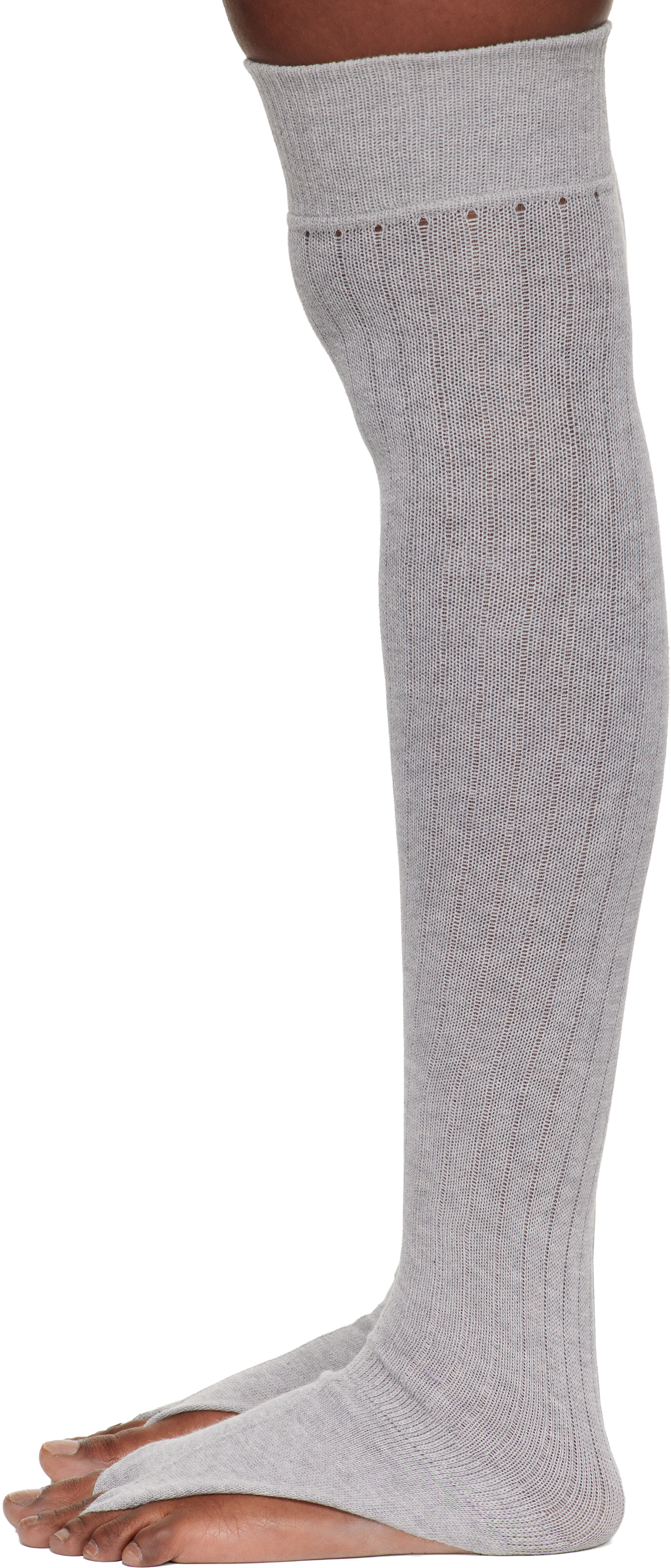 Julie Kegels Gray Thong Socks In Gray