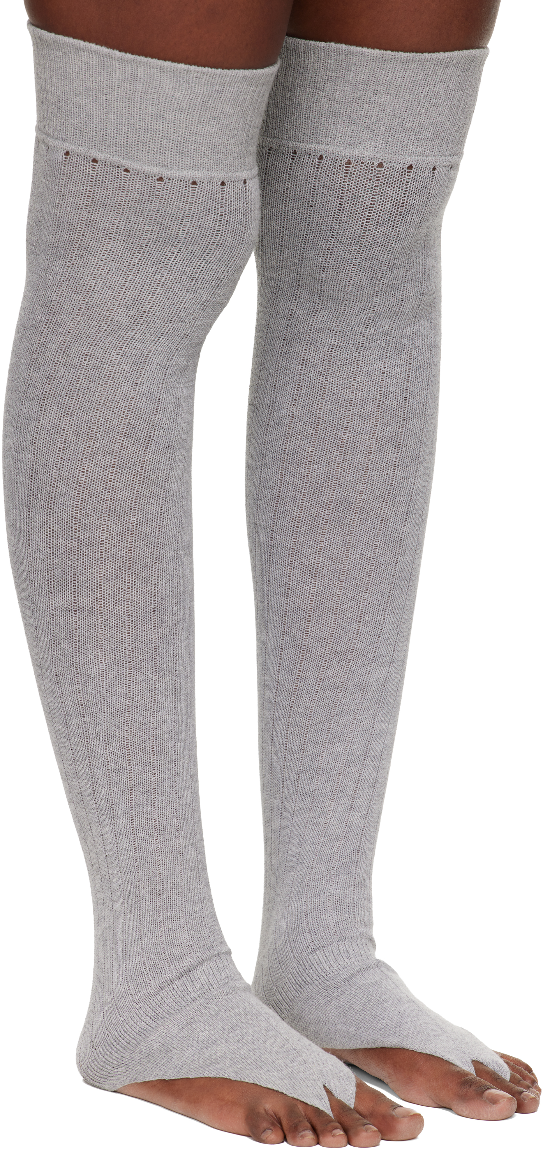 Julie Kegels Gray Thong Socks In Gray