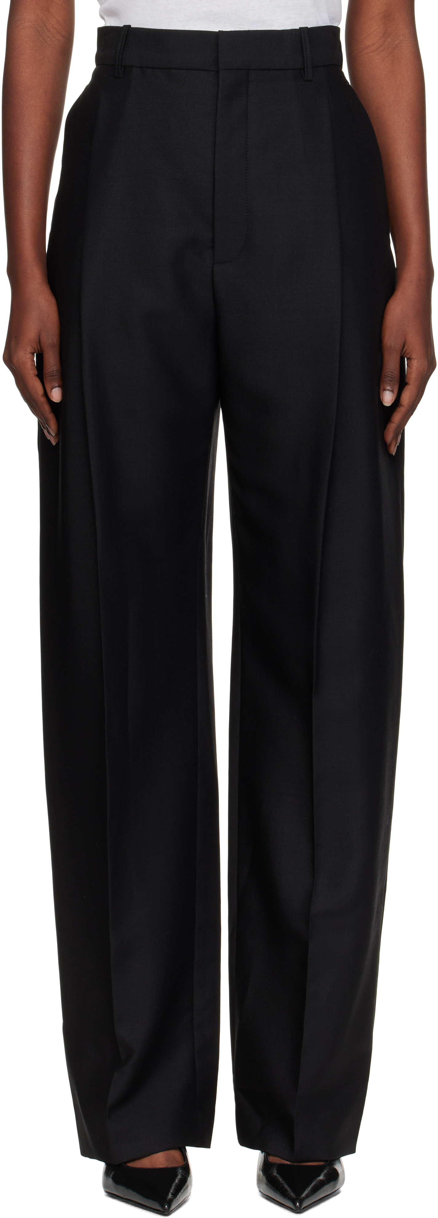 Wardrobe.nyc Black Light Mid Rise Trousers In Black