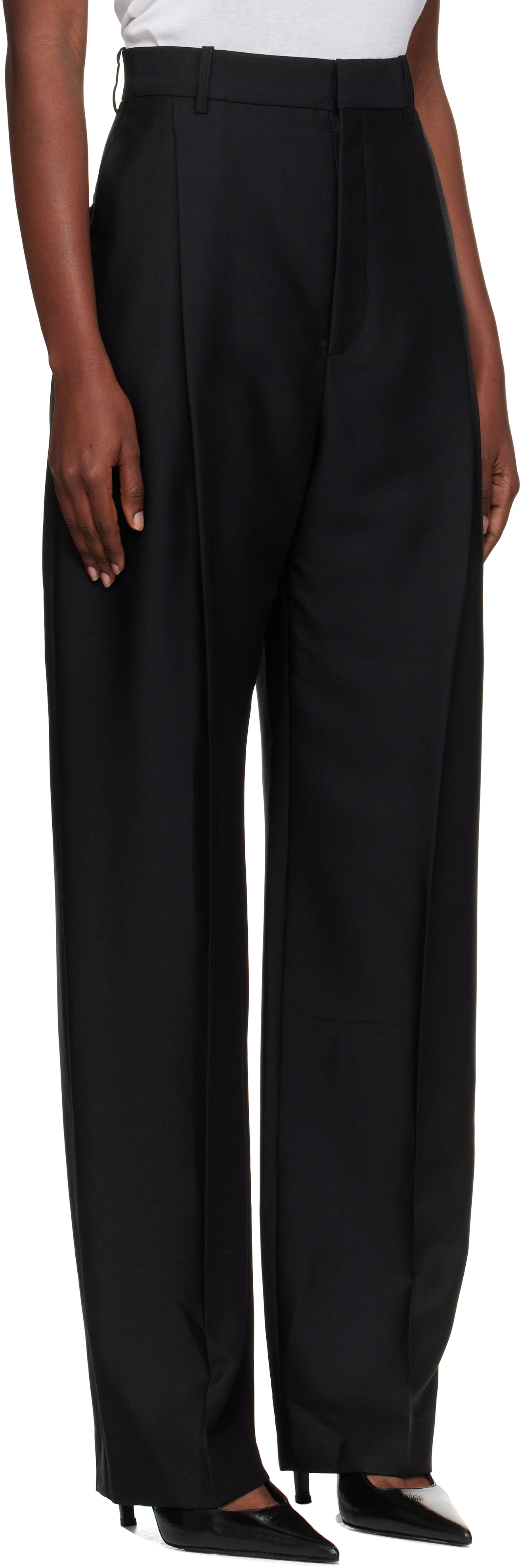 Wardrobe.nyc Black Light Mid Rise Trousers In Black