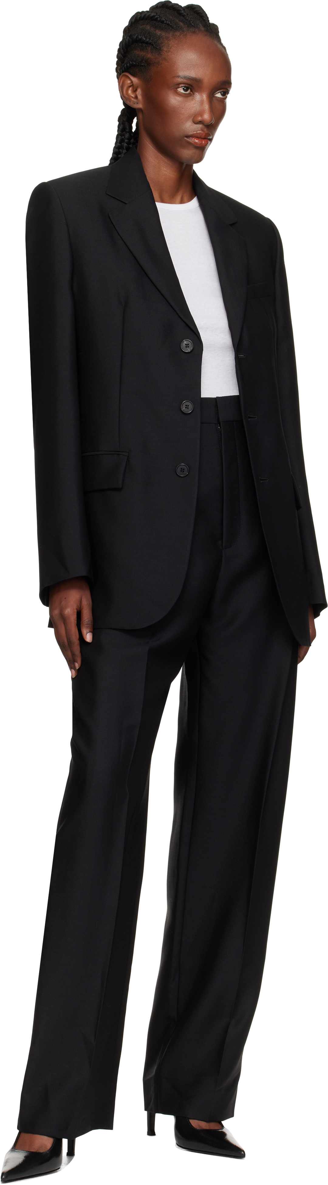 Wardrobe.nyc Black Light Mid Rise Trousers In Black