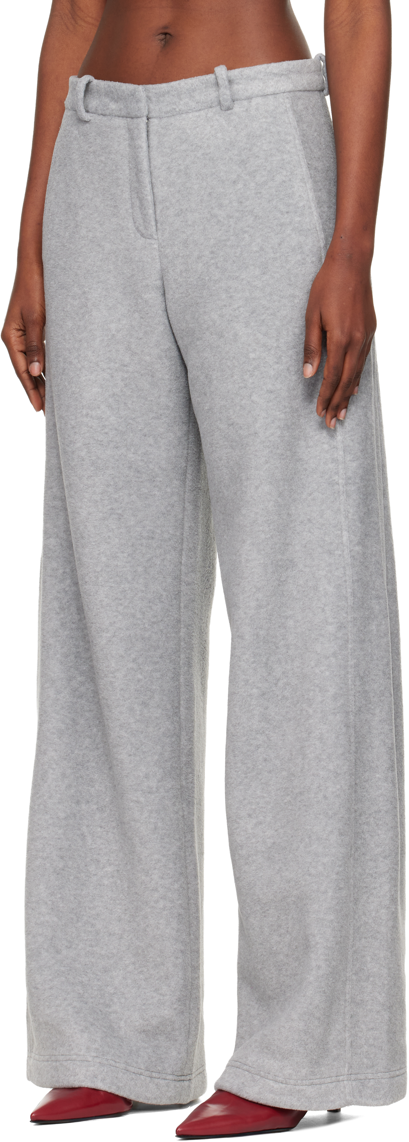 Julie Kegels Gray Fleece Trousers In Gray