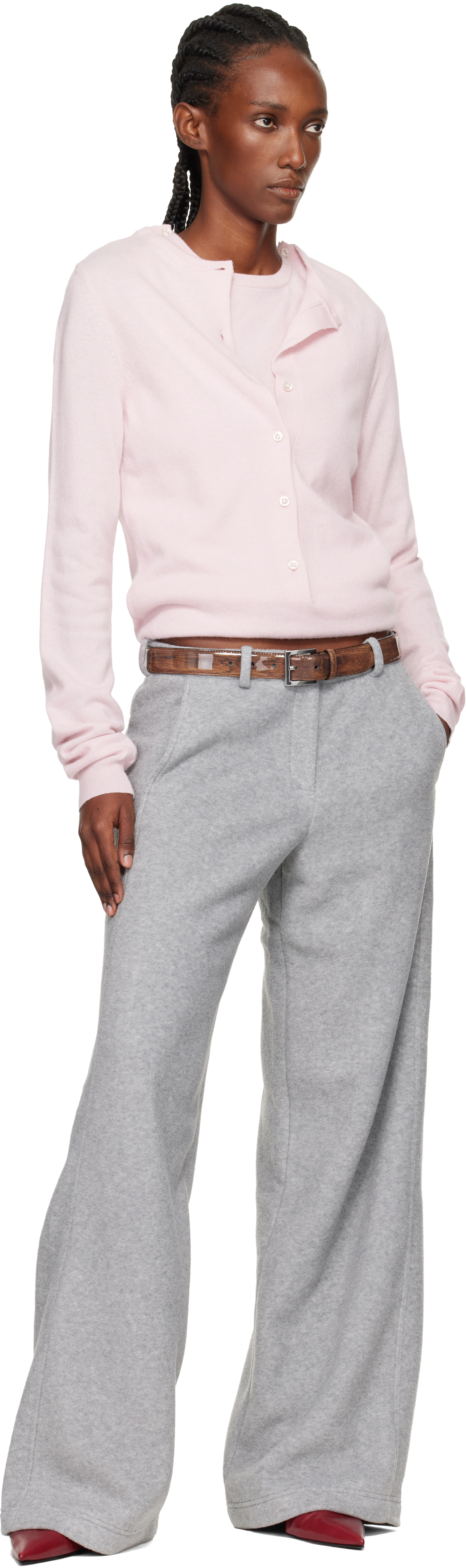 Julie Kegels Gray Fleece Trousers In Gray