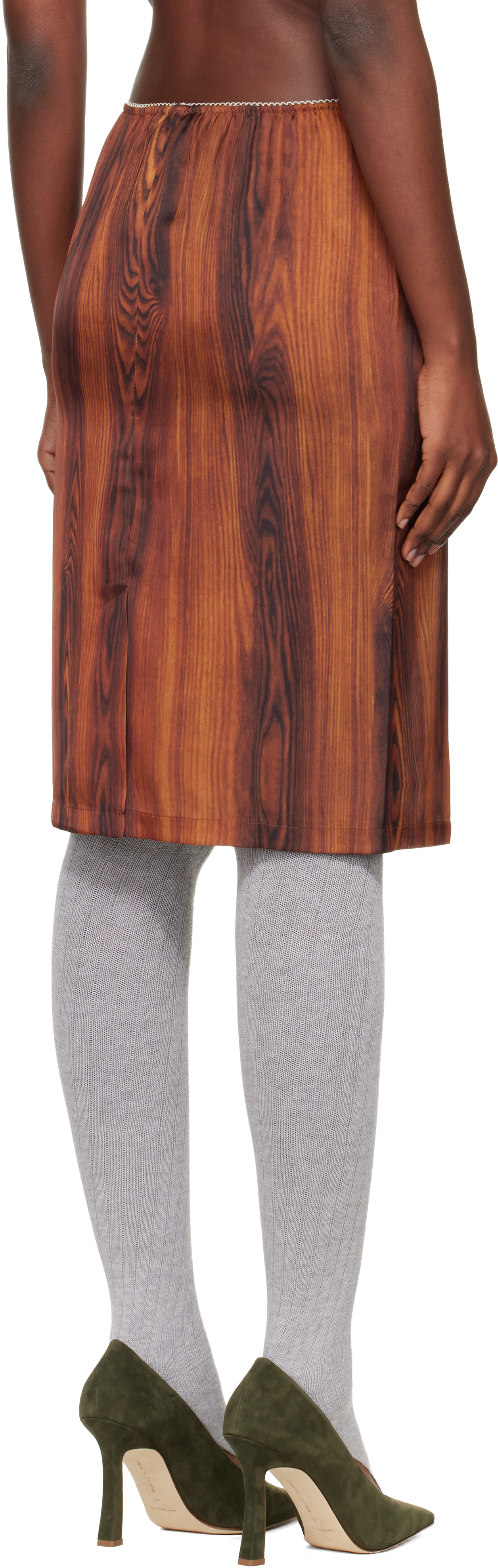 Julie Kegels Brown Sisley Slip Midi Skirt In Brown