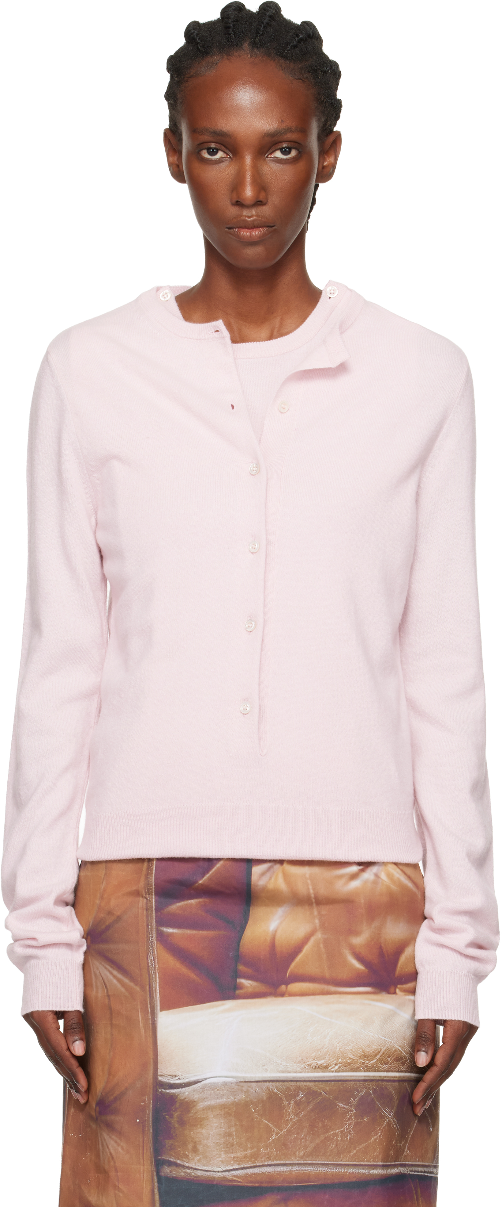 Julie Kegels Pink Twinset Sweater In Pink