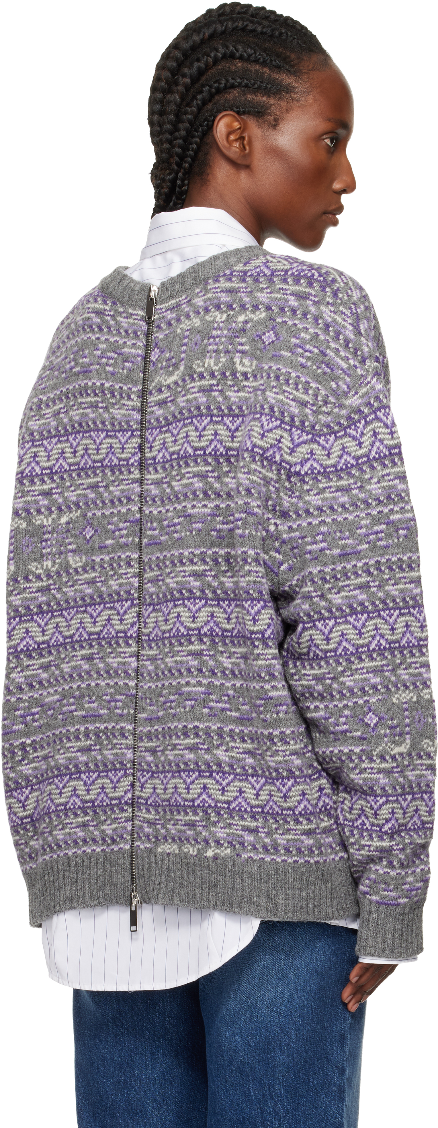 Julie Kegels Gray Kair V-neck Sweater In Gray