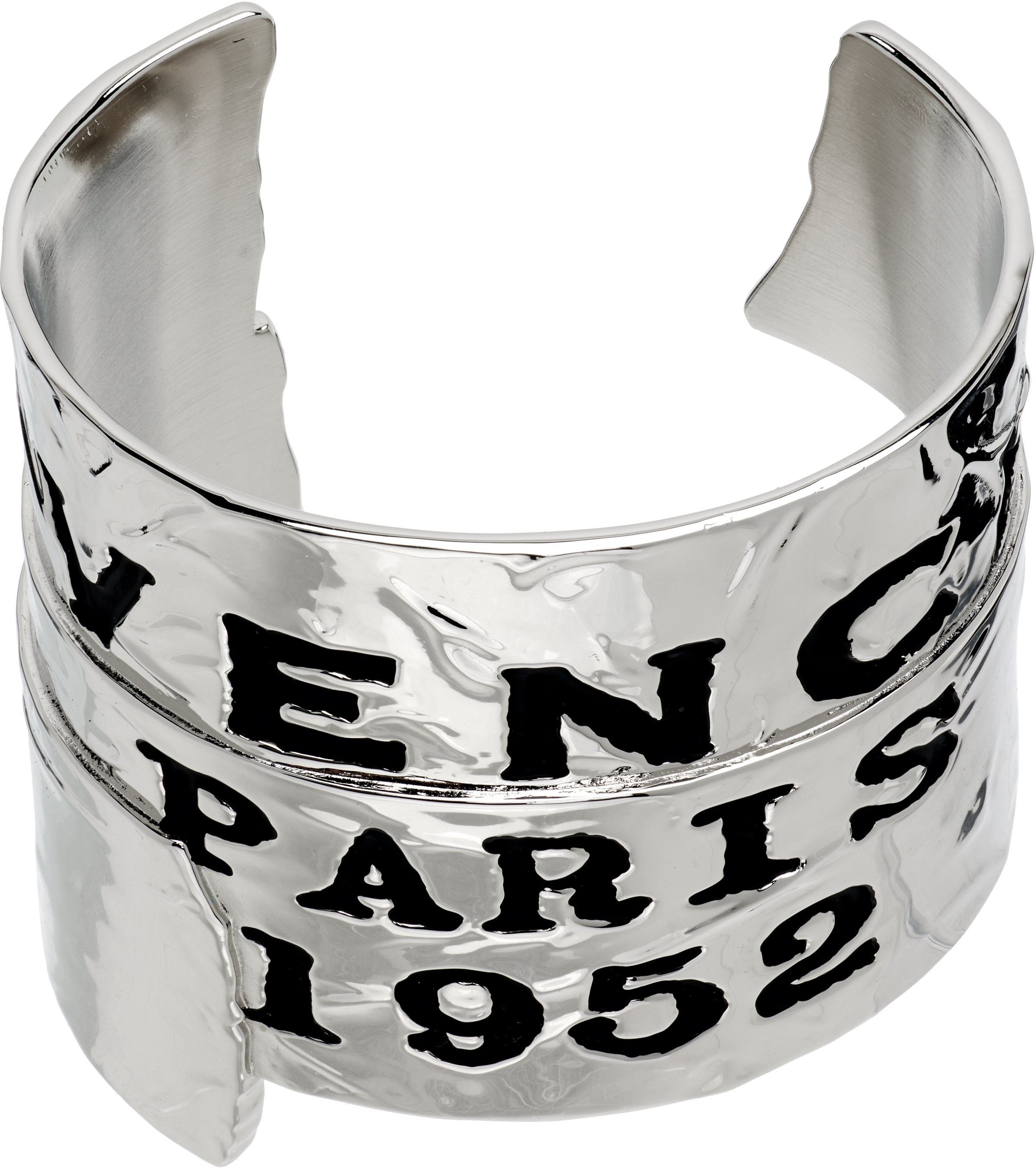 Givenchy Tape Logo Cuff Bracelet In Metallic