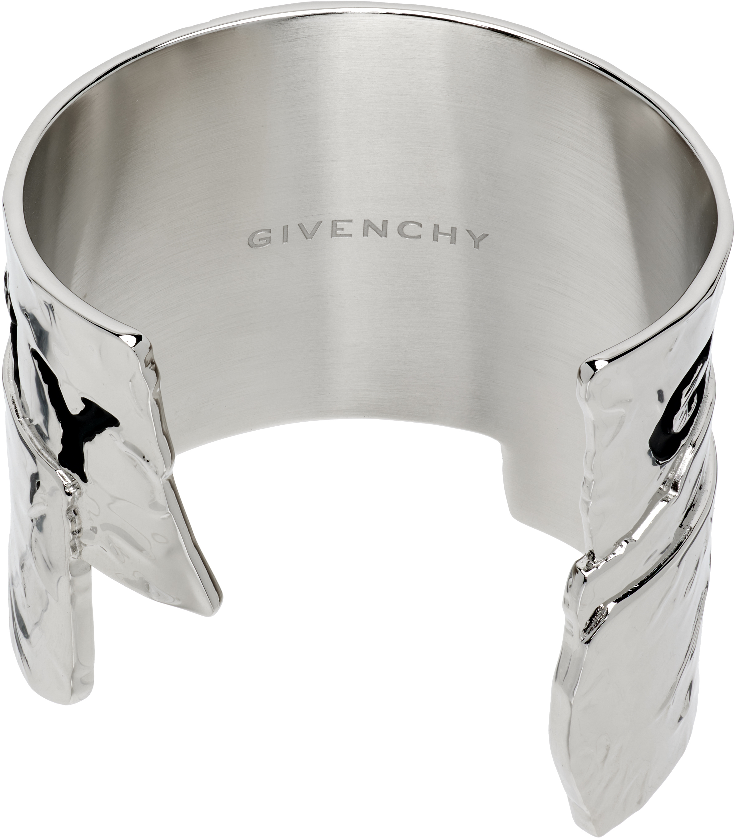 Givenchy Tape Logo Cuff Bracelet In Metallic