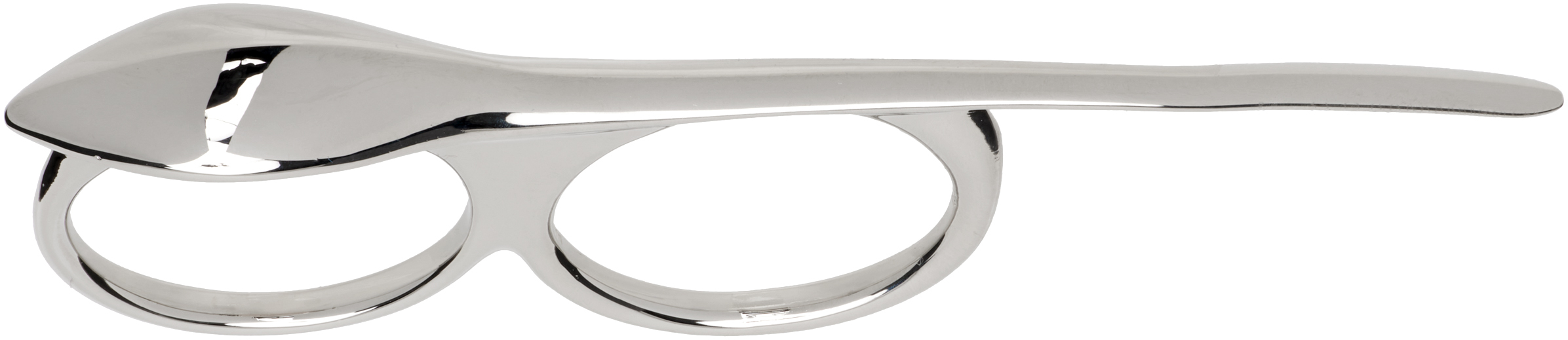 Givenchy Maple Seed Double Fingers Ring In Silver