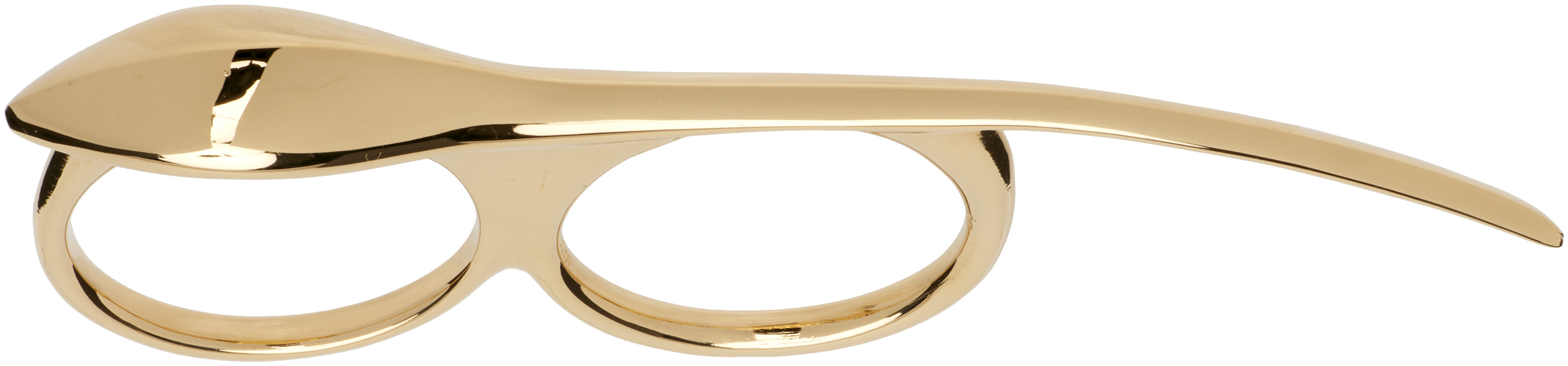 Givenchy Maple Seed Double Fingers Ring In Gold
