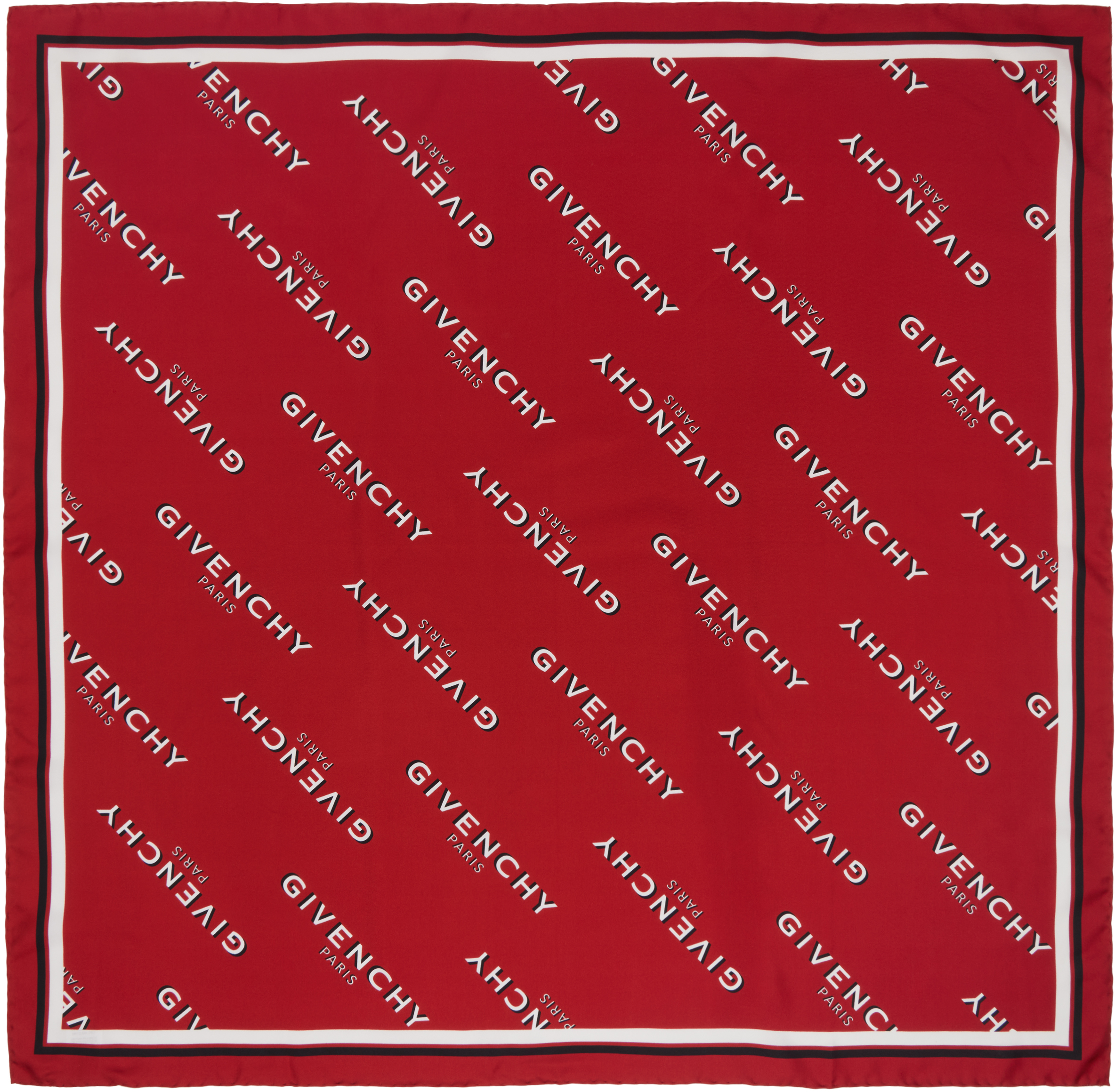 Red 'GIVENCHY' Shadow Square Scarf