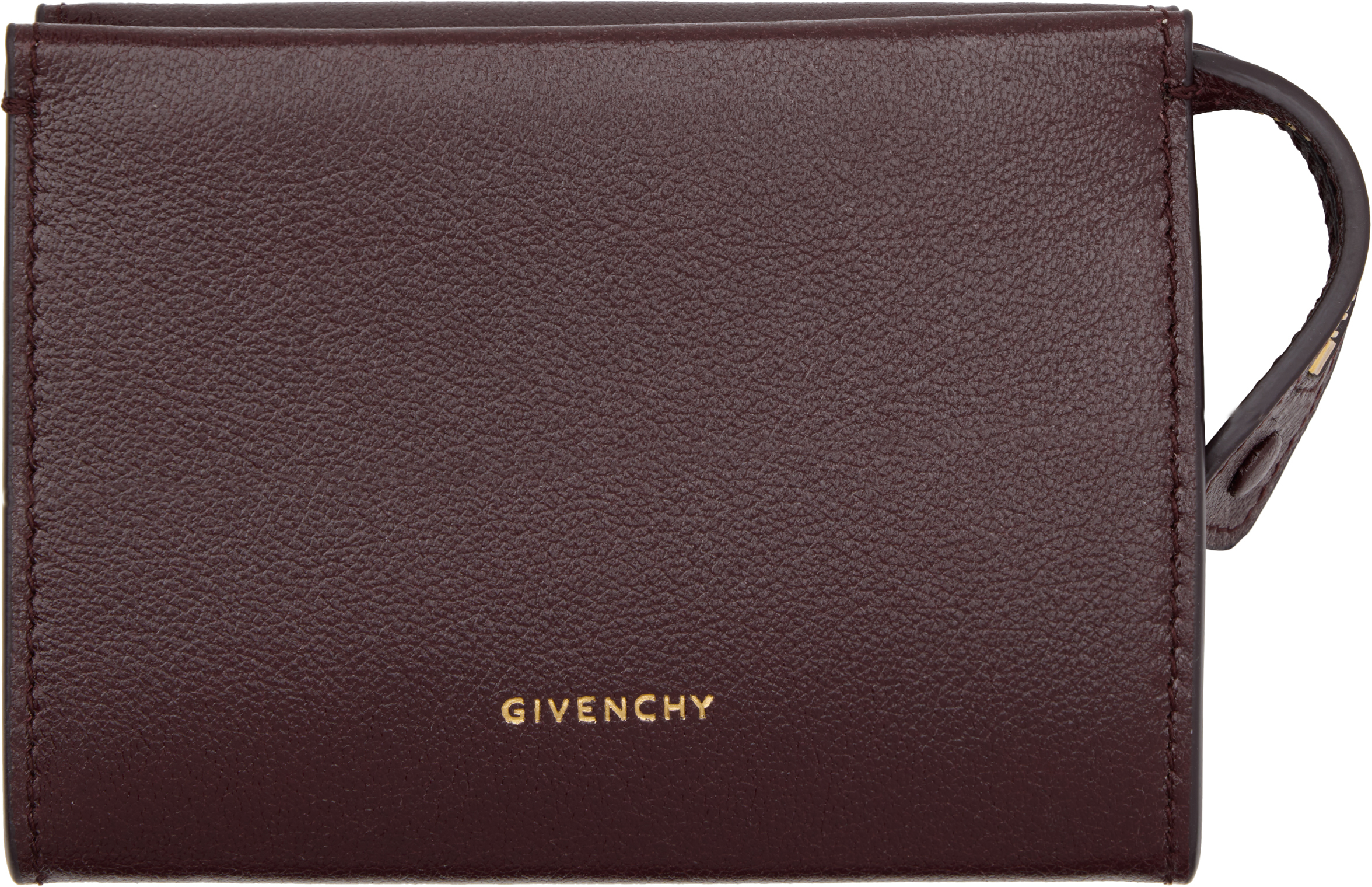 Givenchy Burgundy Day Zipped Card Holder In Brown