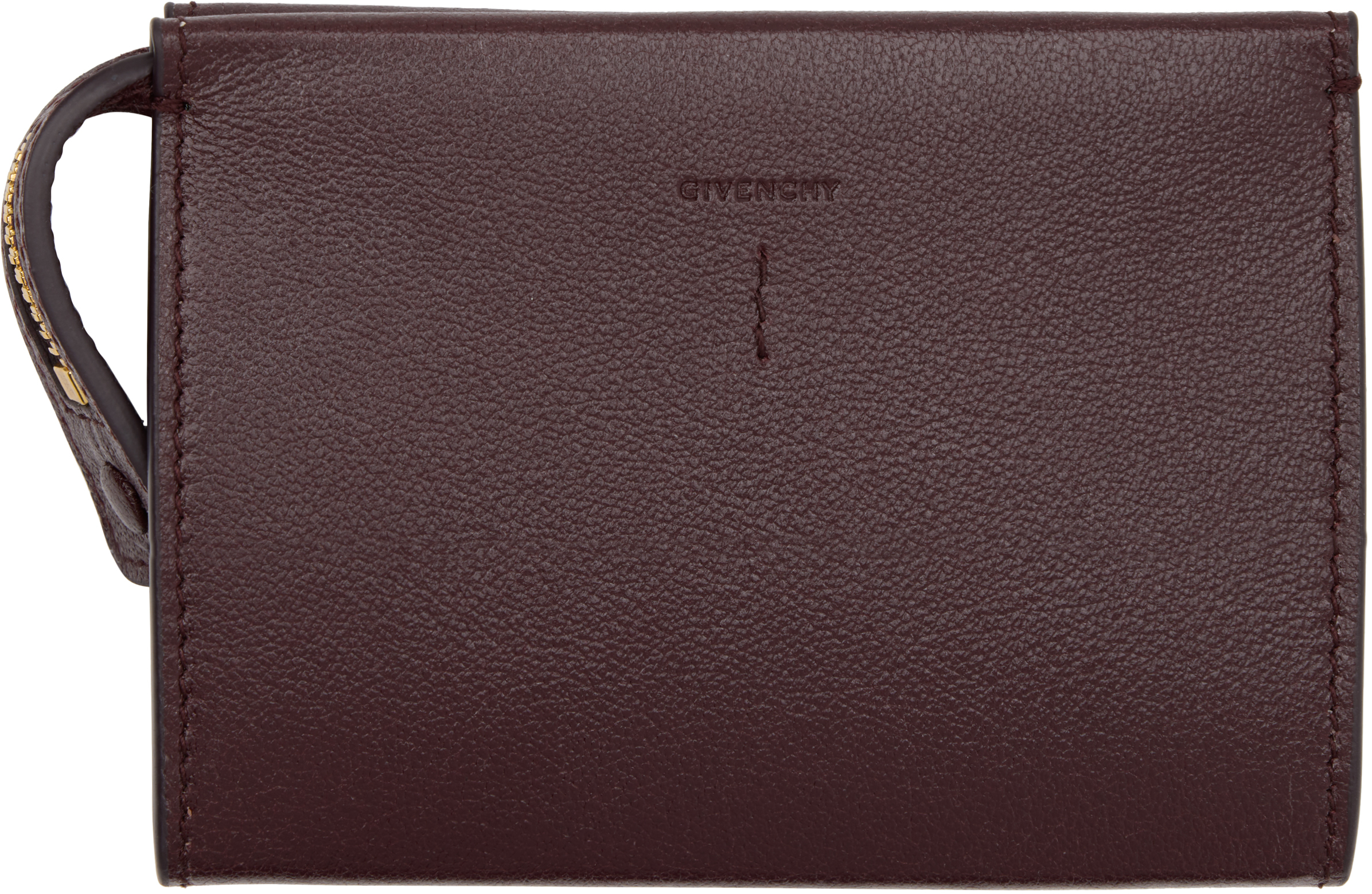 Givenchy Burgundy Day Zipped Card Holder In Brown