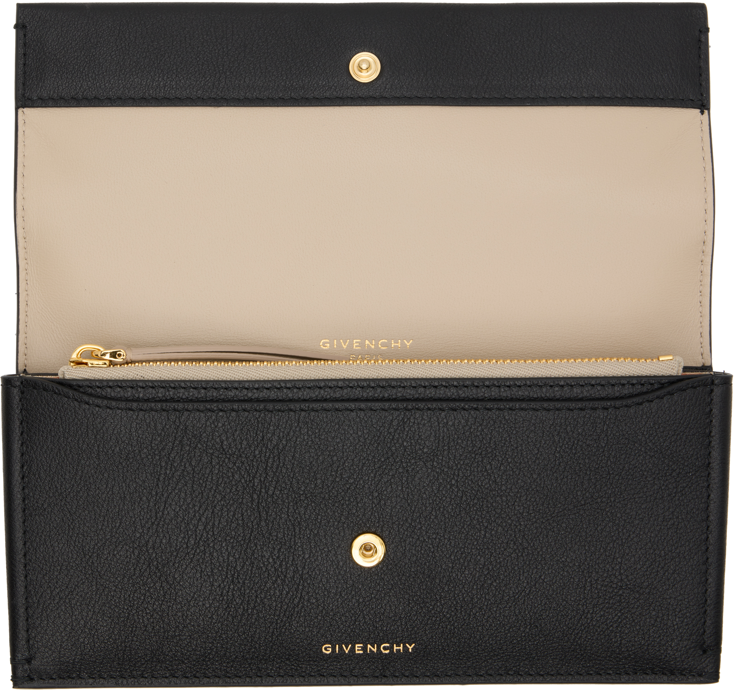 Givenchy Day Grained Leather Continental Wallet In Black