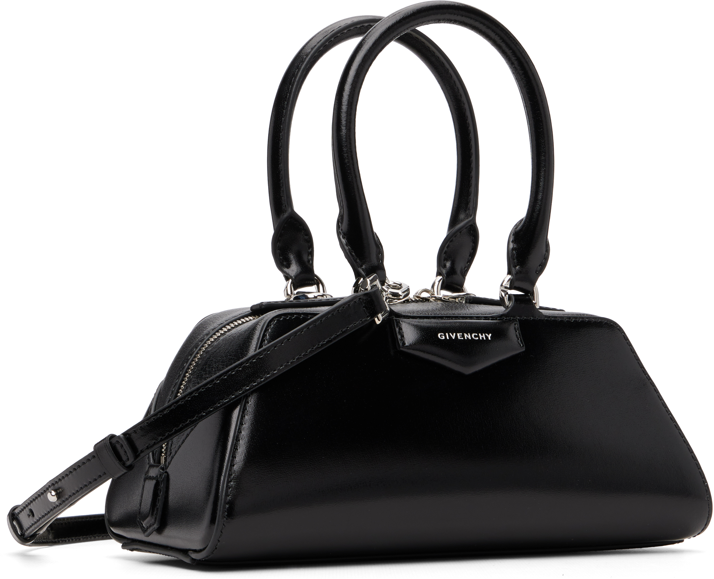 Givenchy Antigona Ew Mini Shoulder Bag In Black Leather In Black