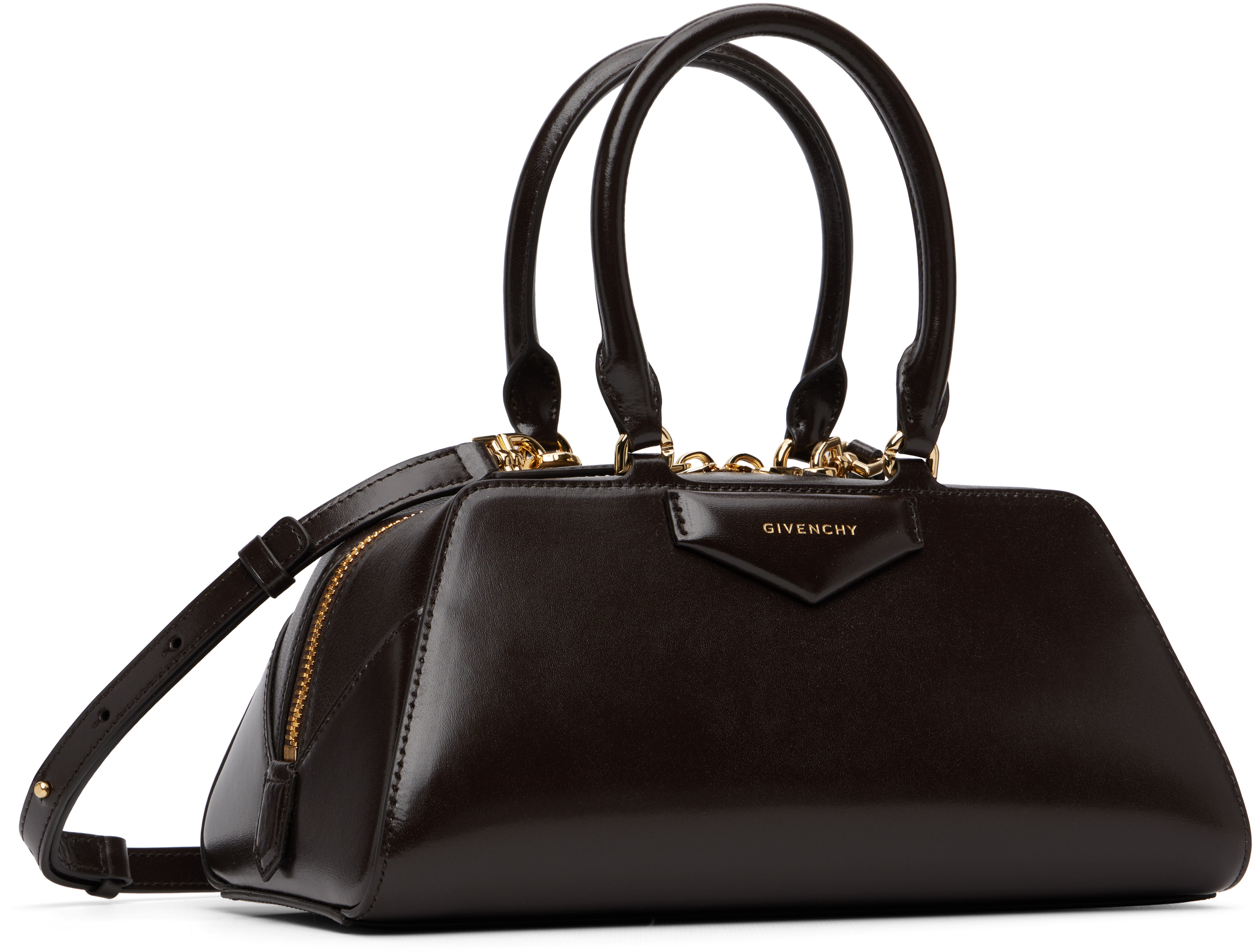 Givenchy Brown Small Antigona East-west Bag In Black