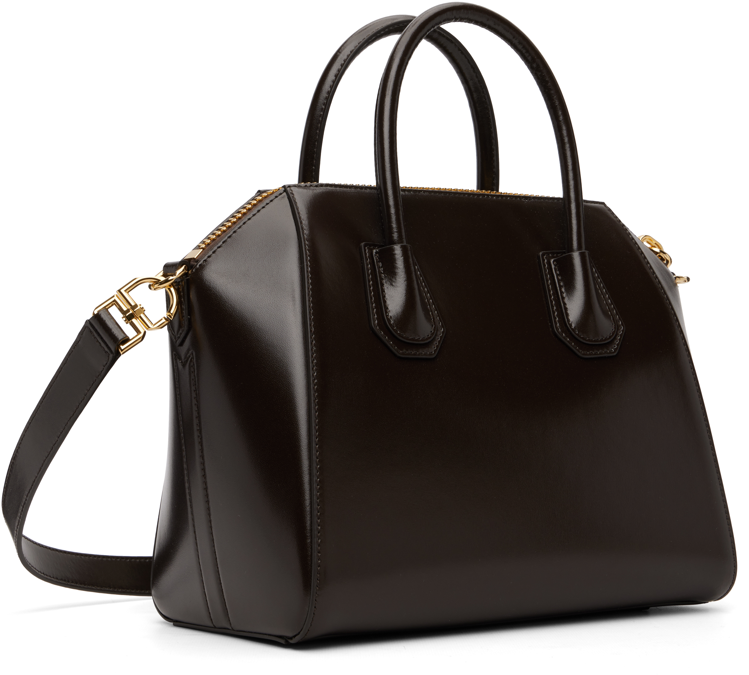 Givenchy Antigona Small Black Handbag With Laminated Logo In Hammered Leather Woman In Black