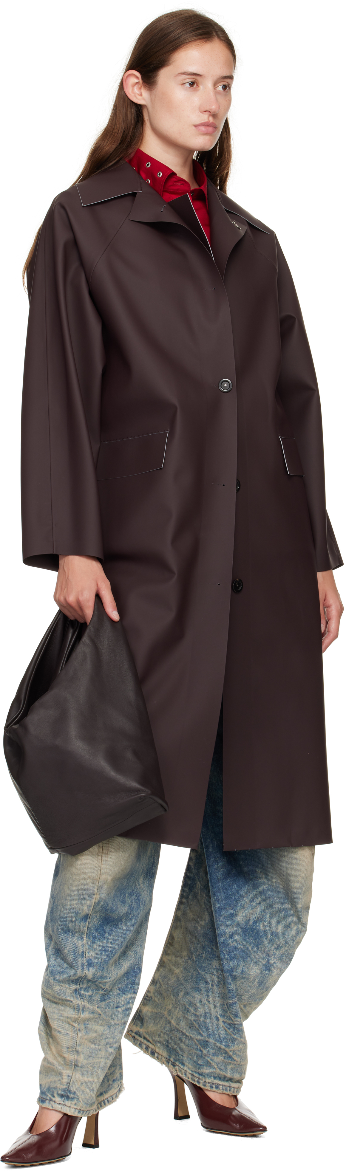 Kassl Editions Brown Anchor Small Lamb Leather Tote