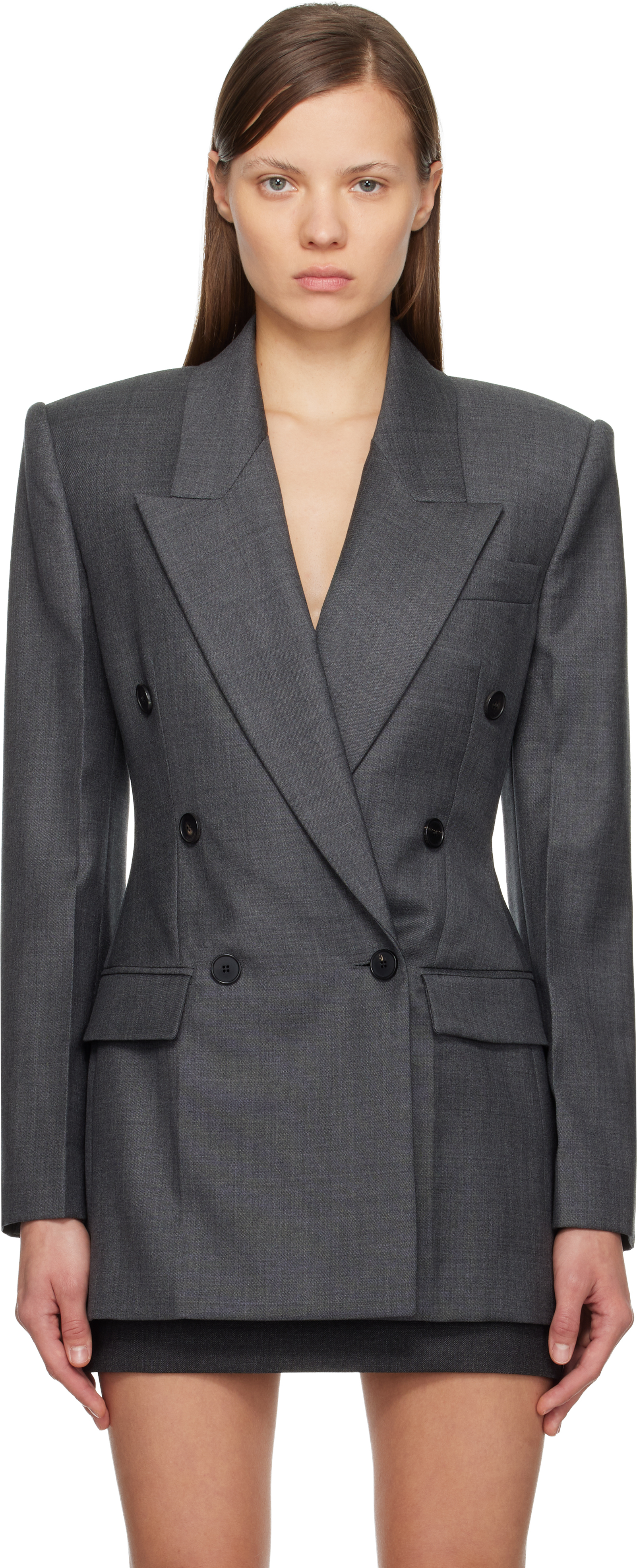Givenchy Gray Double-breasted Blazer