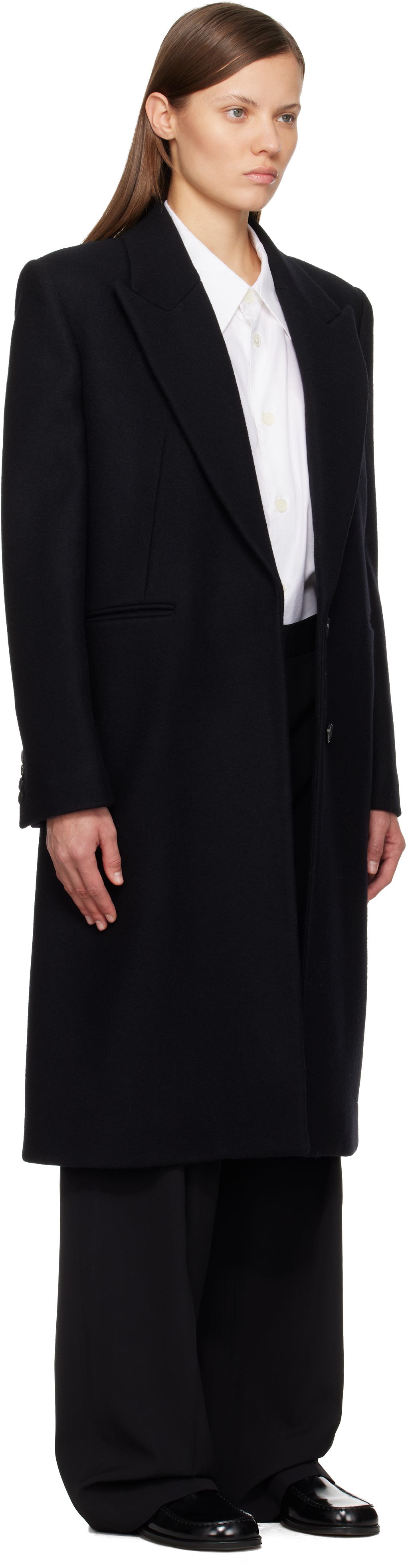 Givenchy Black Formal Wool Coat In Black