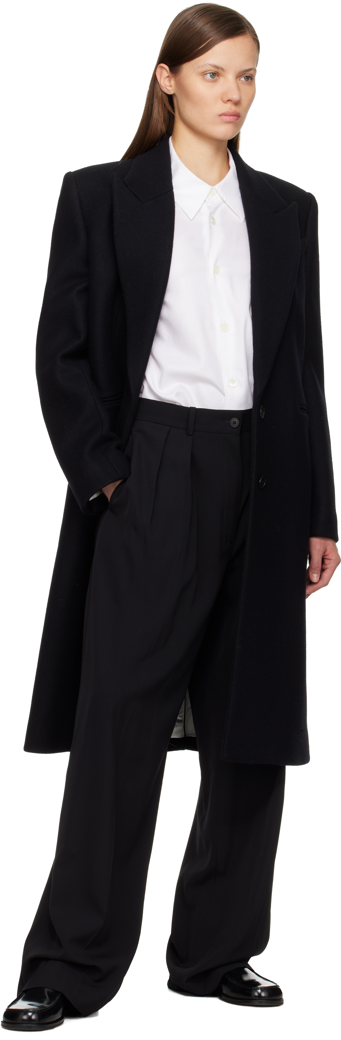 Givenchy Black Formal Wool Coat In Black