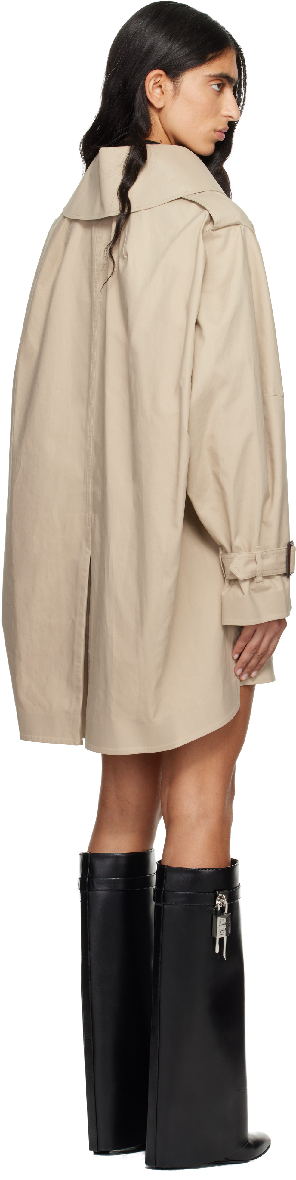 Givenchy Womens Beige Mustard Belted Notch-lapels Cotton Trench Coat In Neutral