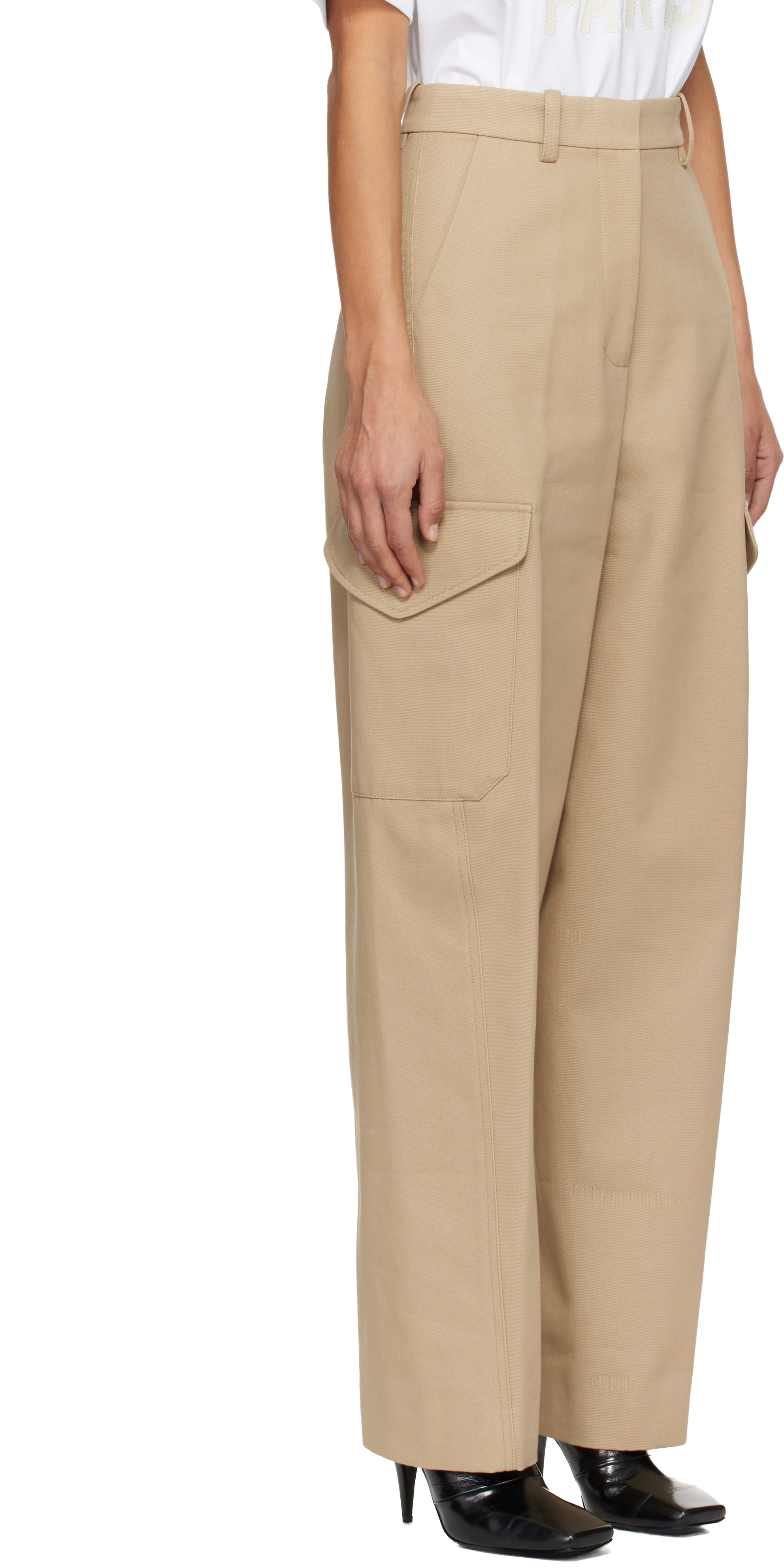 Givenchy Womens Beige Cocoon Straight-leg Cotton-wool Blend Trousers In Brown