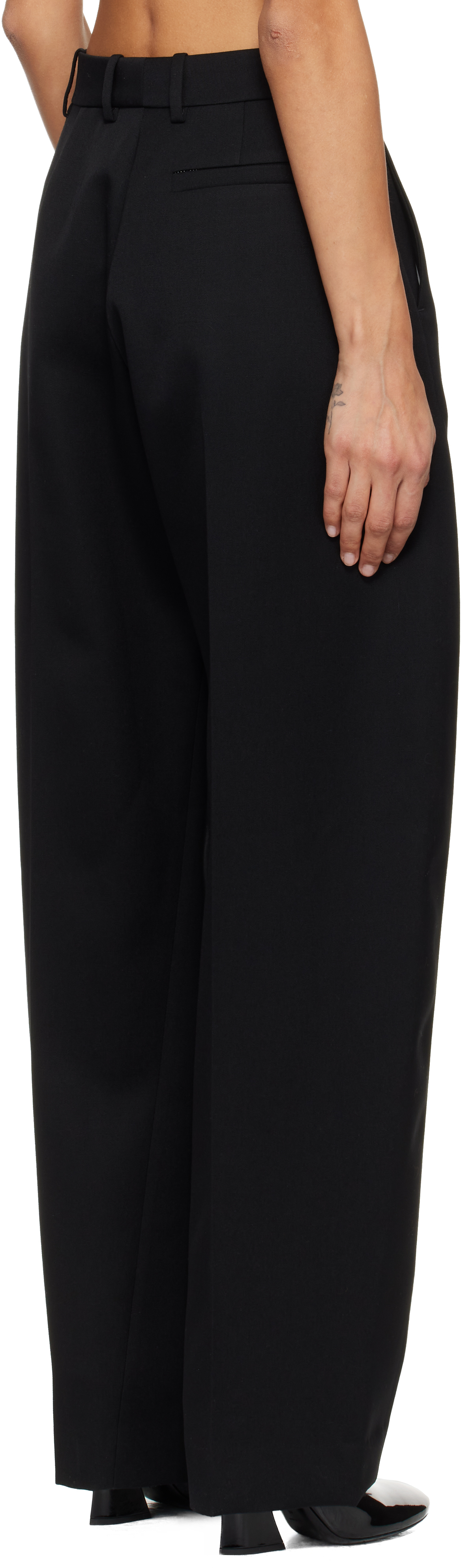Givenchy Slashed Double-pleated Tapered-leg Trousers In Black