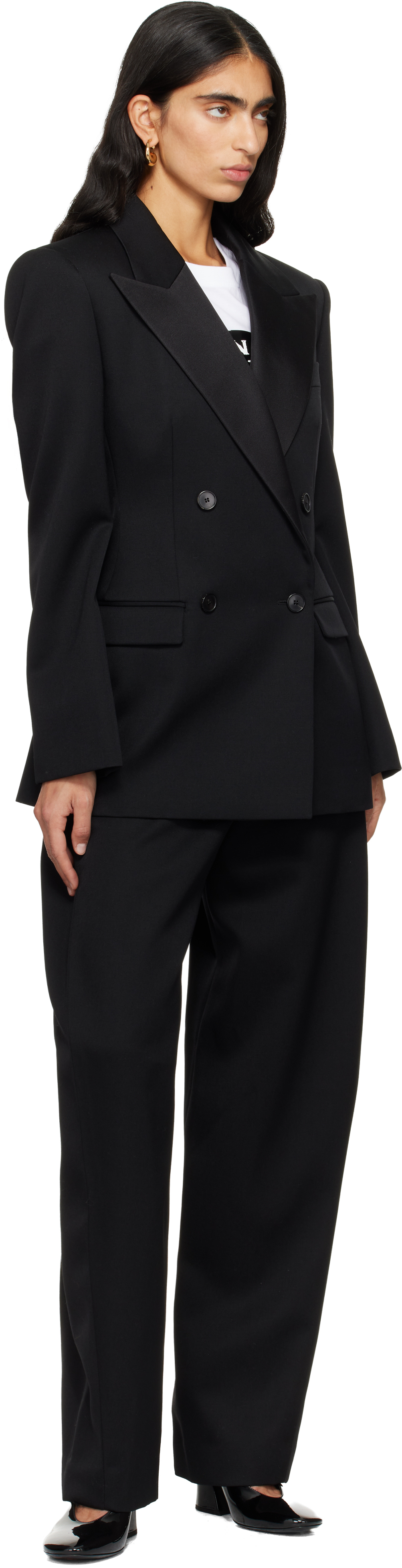 Givenchy Slashed Double-pleated Tapered-leg Trousers In Black