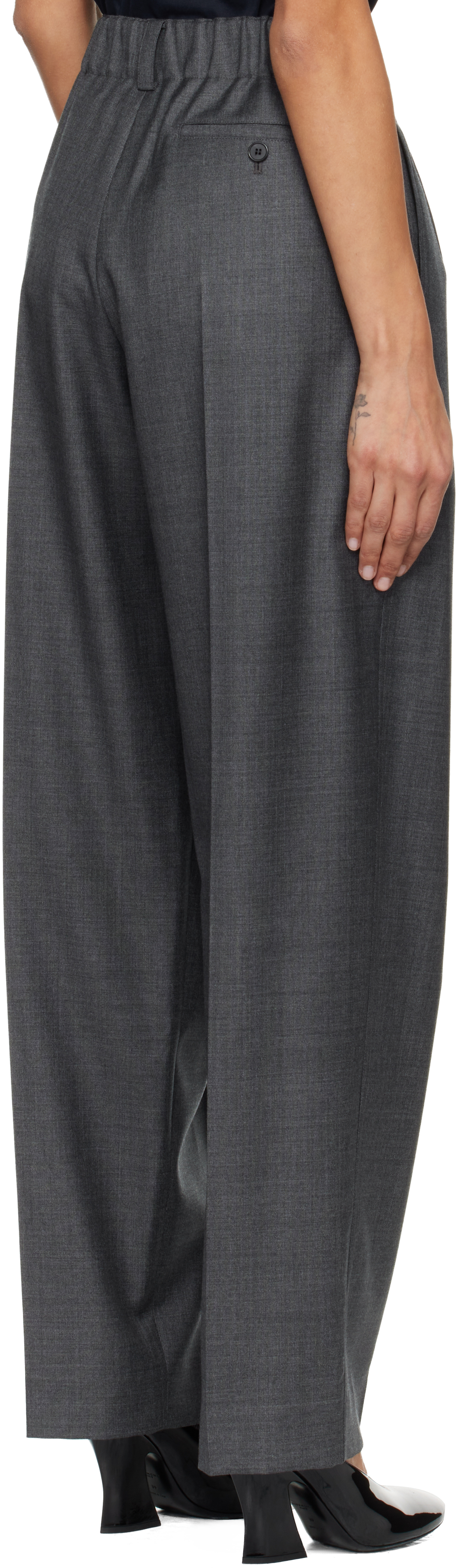 Givenchy Gray Double Pleat Trousers In Gray