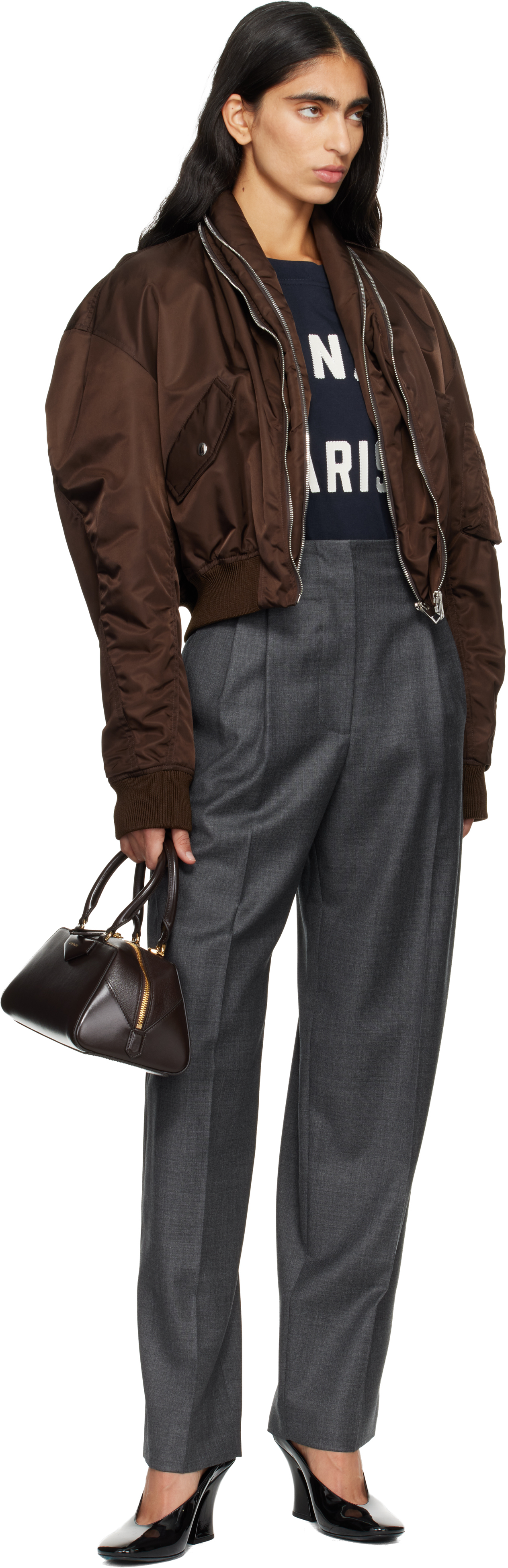 Givenchy Gray Double Pleat Trousers In Gray