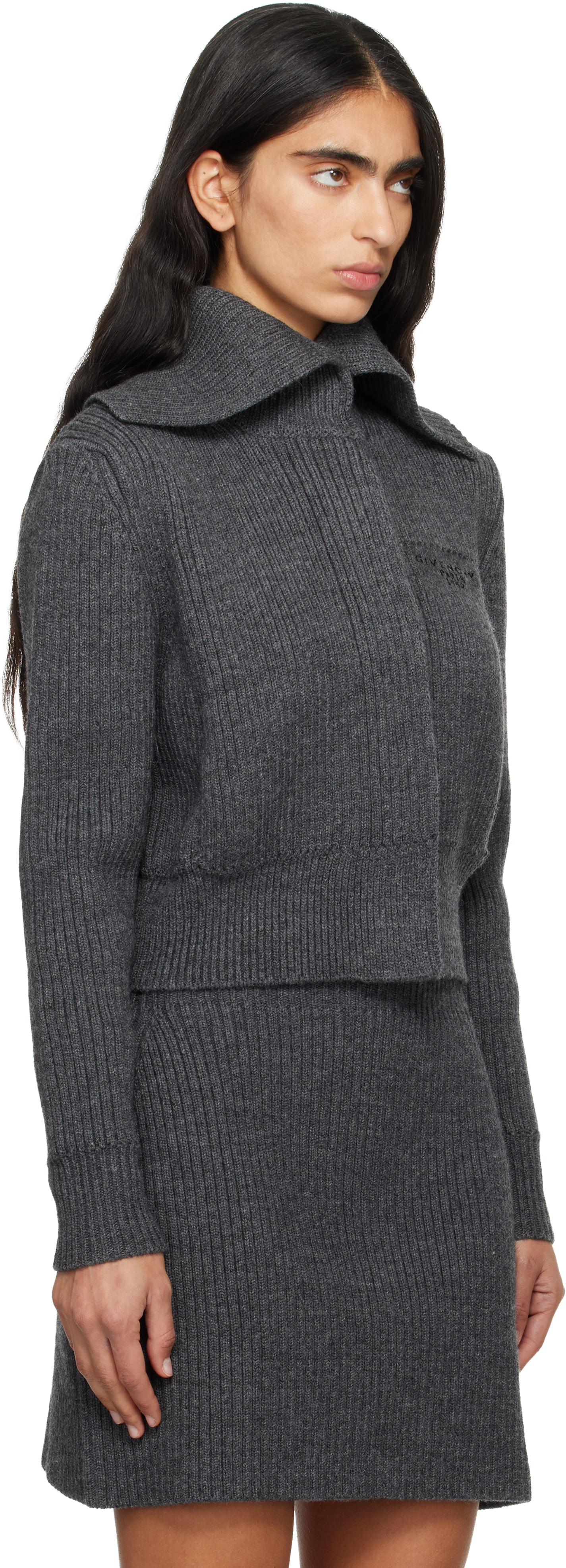 Givenchy Gray Wool Cardigan In Gray