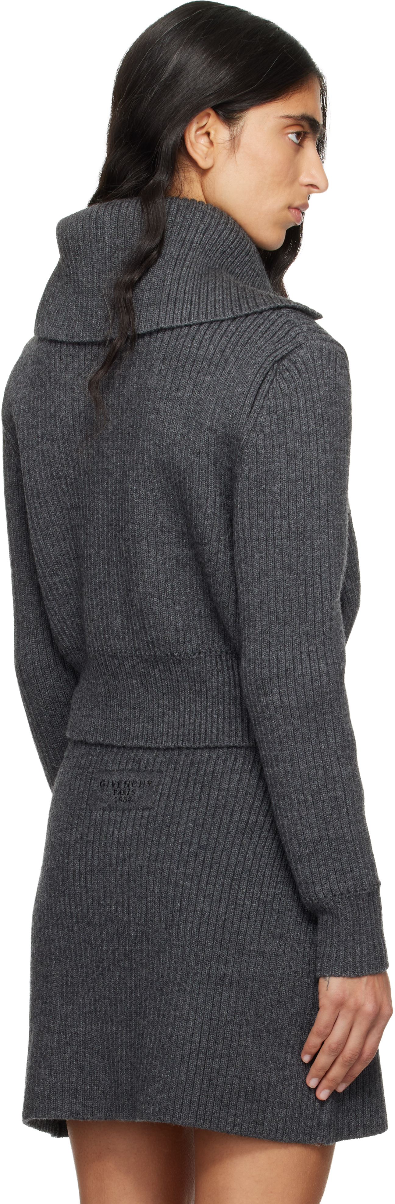 Givenchy Gray Wool Cardigan In Gray