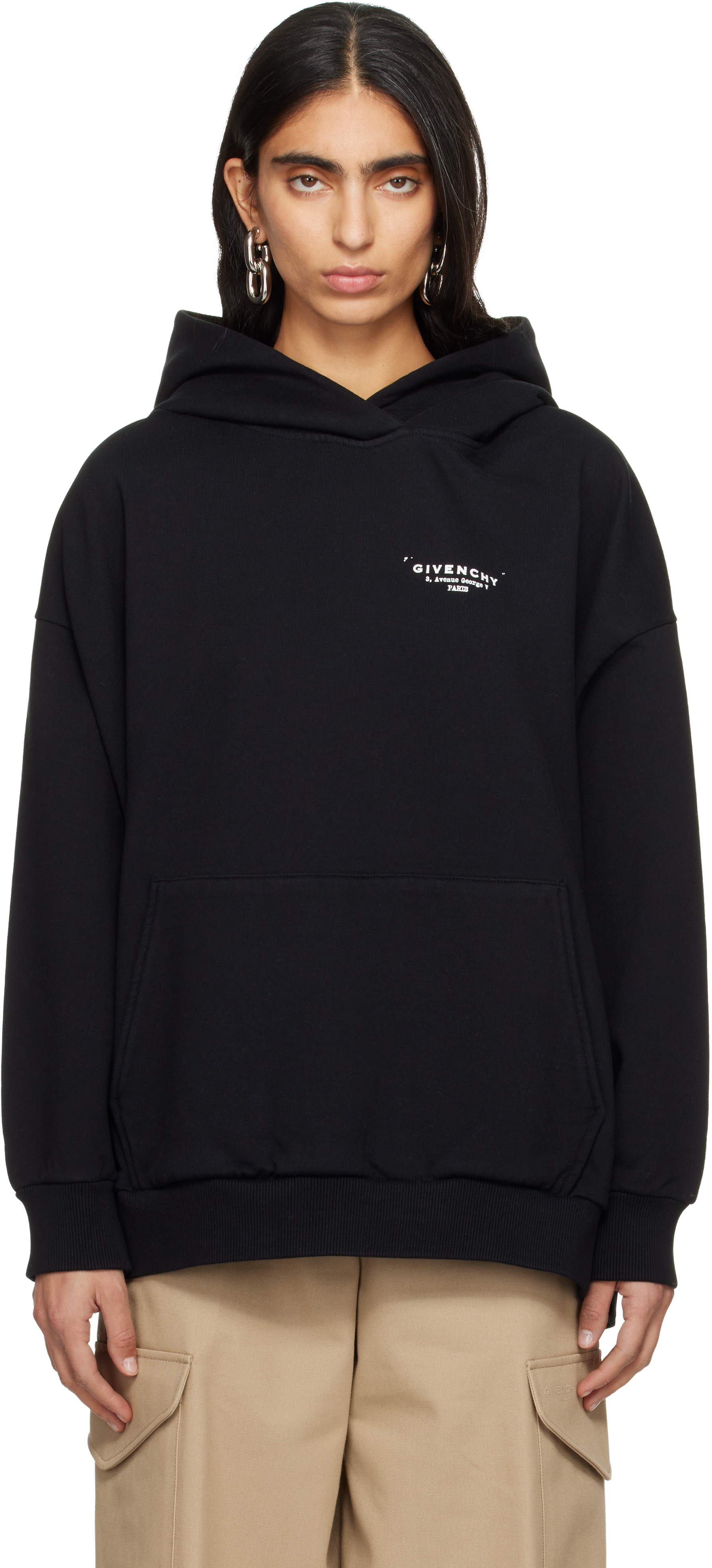 Givenchy: Black Logo Hoodie | SSENSE