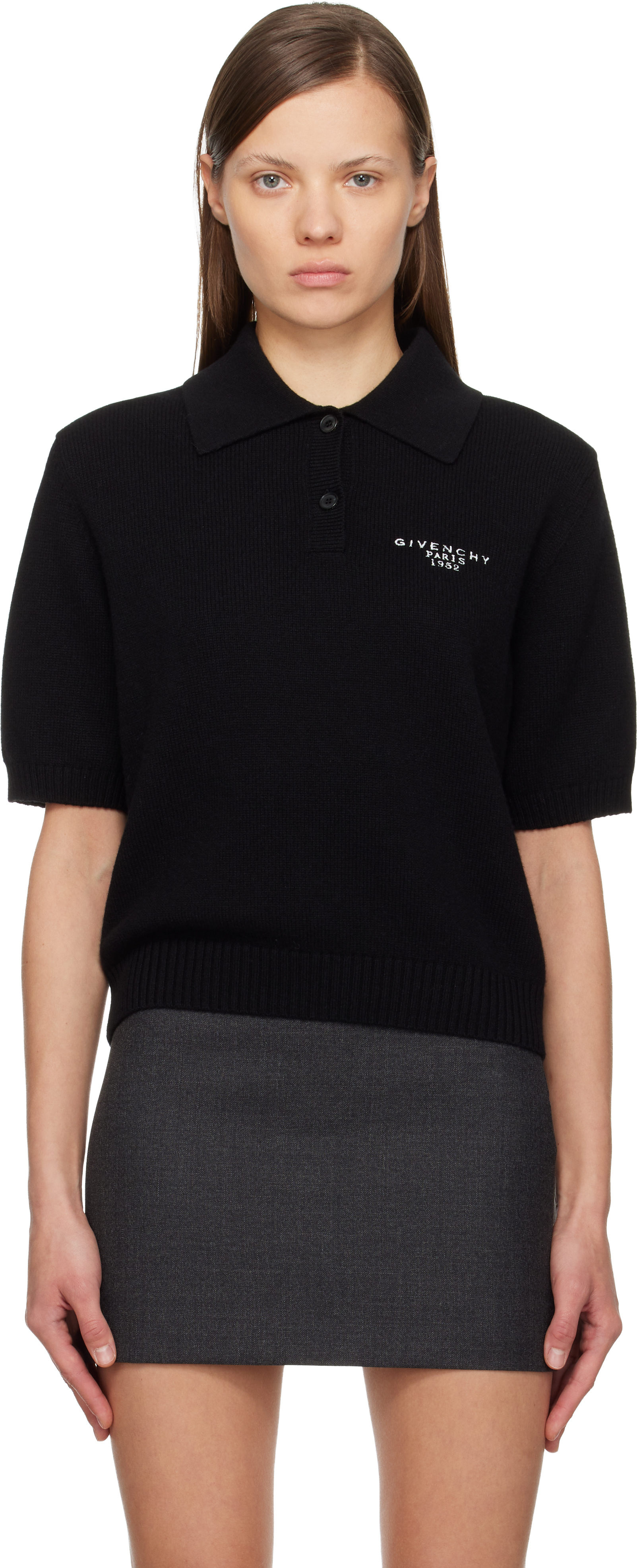 Givenchy Wool And Cashmere Polo Sweater In Black