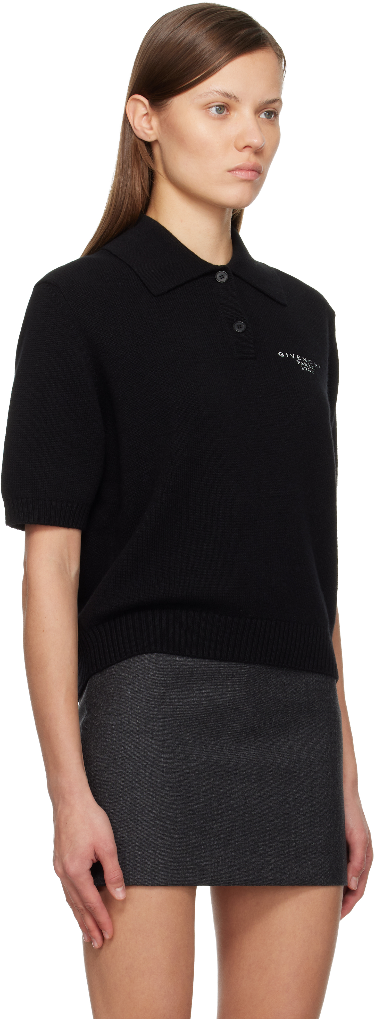 Givenchy Wool And Cashmere Polo Sweater In Black