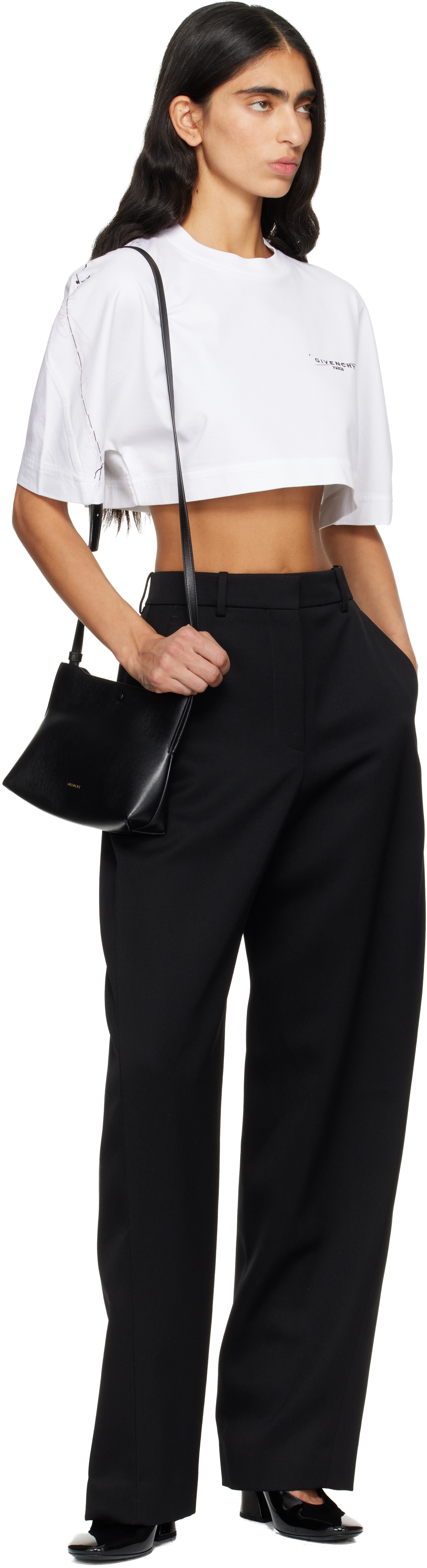 Givenchy Cropped Fit T-shirt In Cotton With Stamp Print Clothing In White